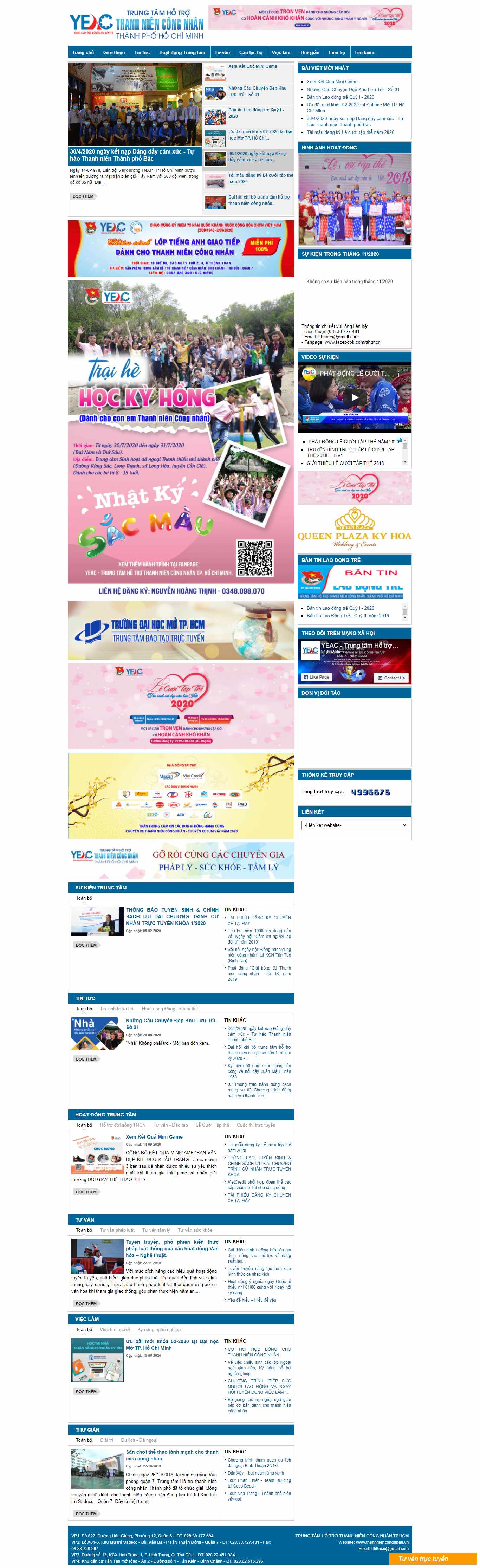 Thiết kế Website web thanh niên - wwwthanhniencongnhanvn