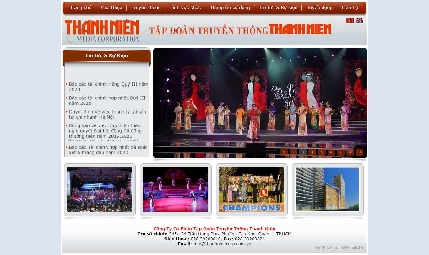 Thiết kế Website web thanh niên - thanhniencorpcomvn