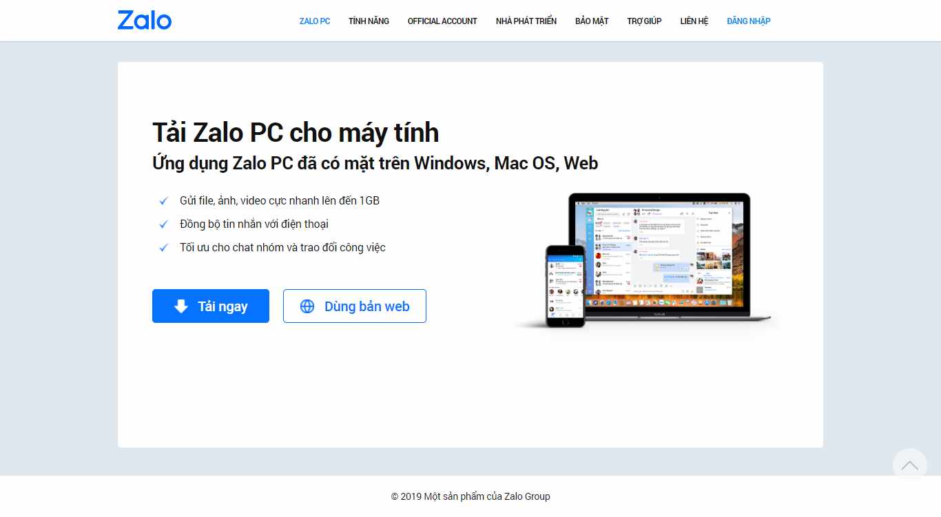 Thiết kế Website web zalo - zalome