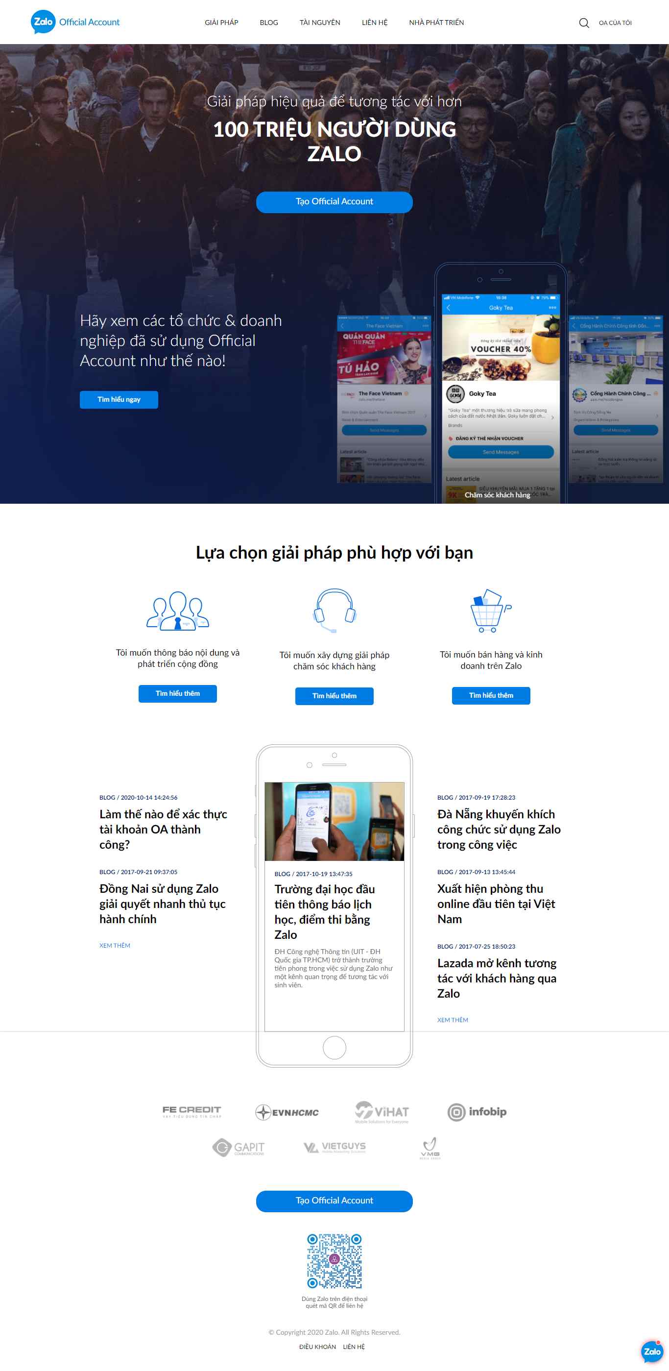 Thiết kế Website web zalo - oazalome