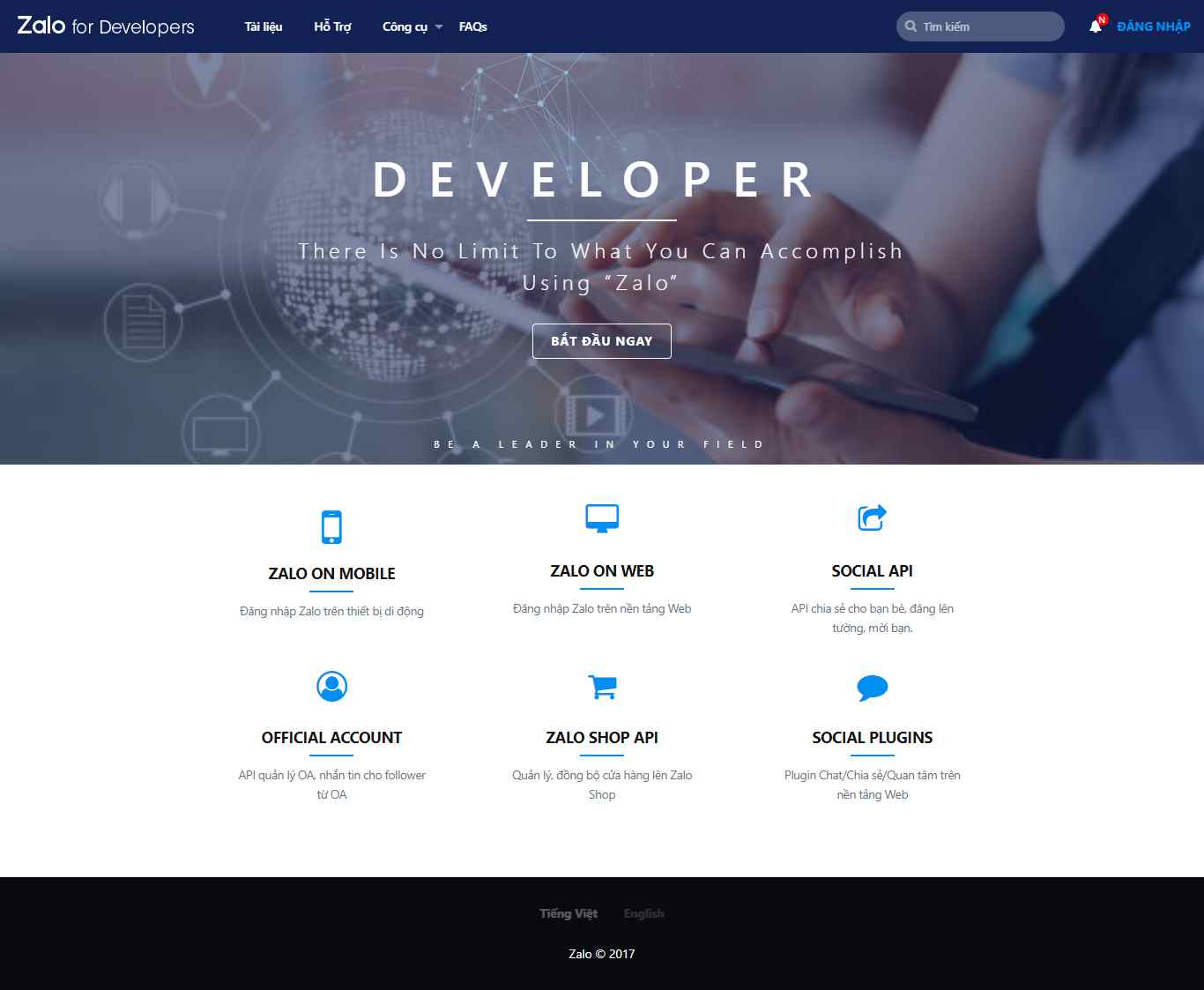 Thiết kế Website web zalo - developerszalome