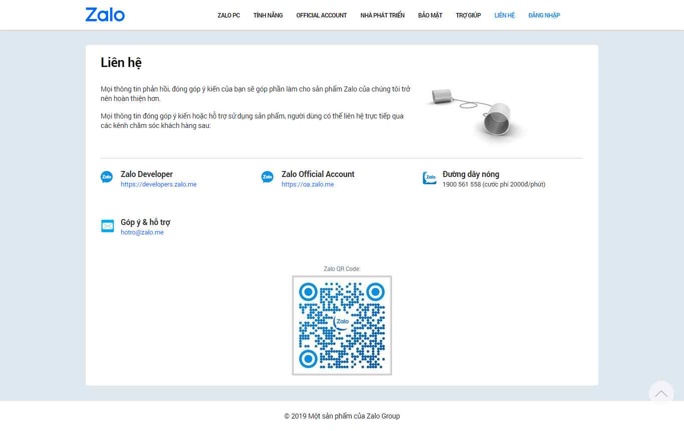 Thiết kế Website web zalo - zalome