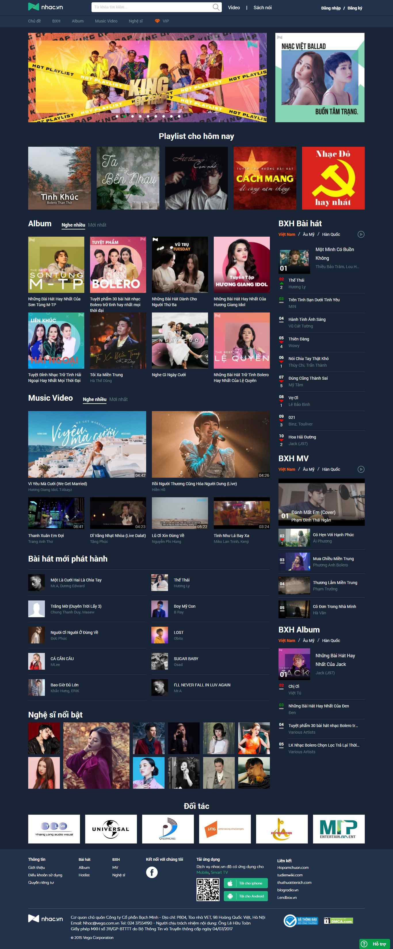 Thiết kế Website web nhạc của tui - nhacvn
