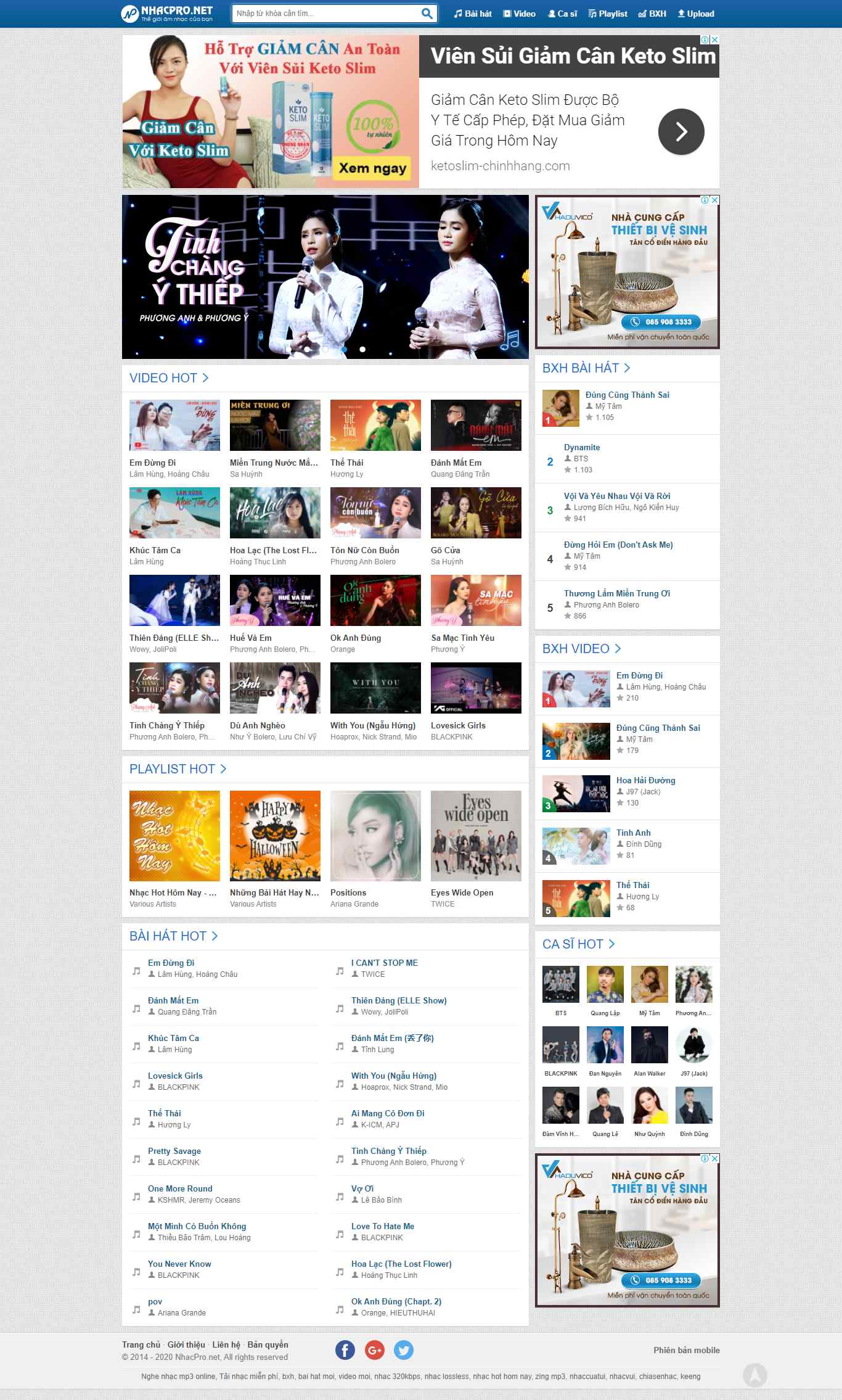 Thiết kế Website web nhạc của tui - nhacprome
