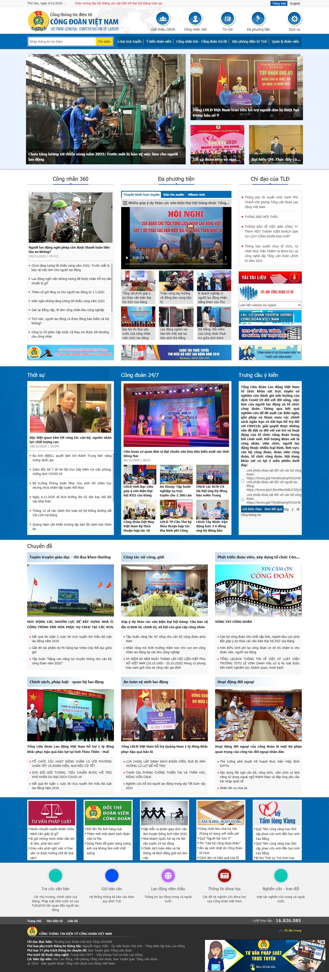 Thiết kế Website web người lao động - wwwcongdoanvn