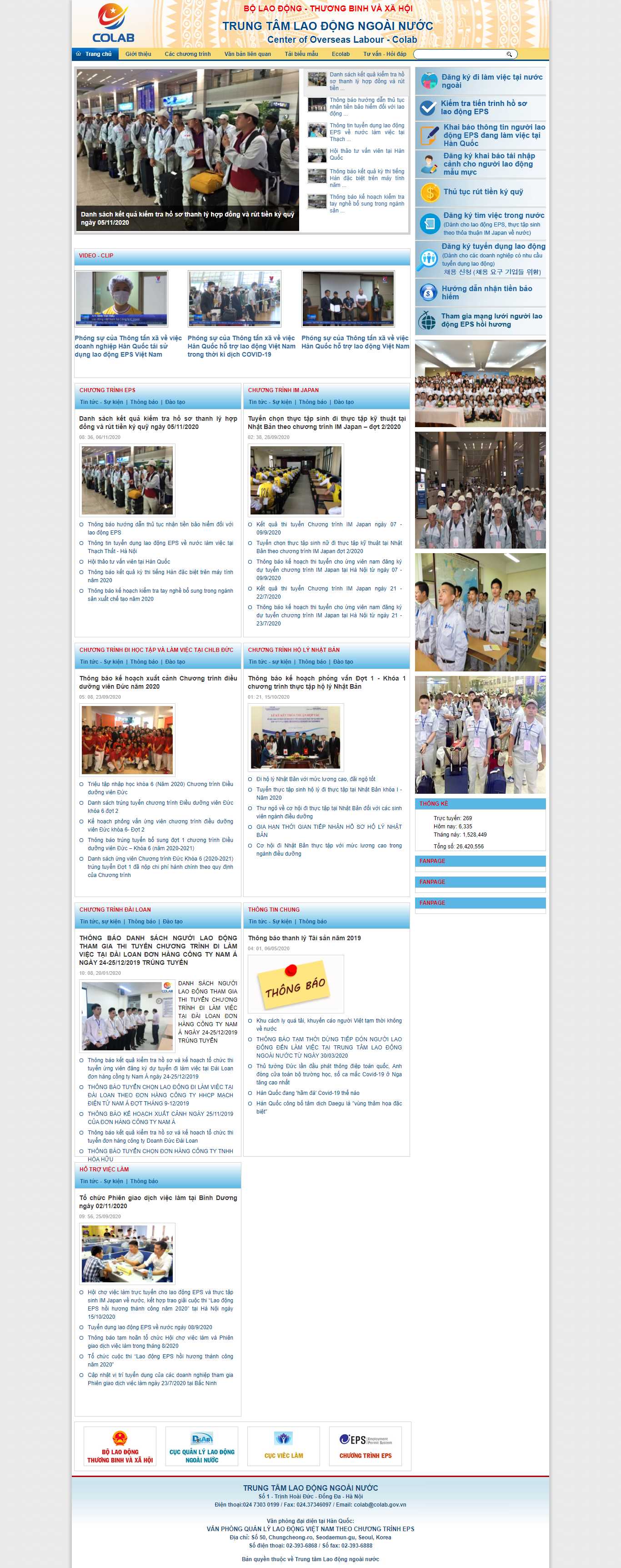 Thiết kế Website web người lao động - wwwcolabgovvn