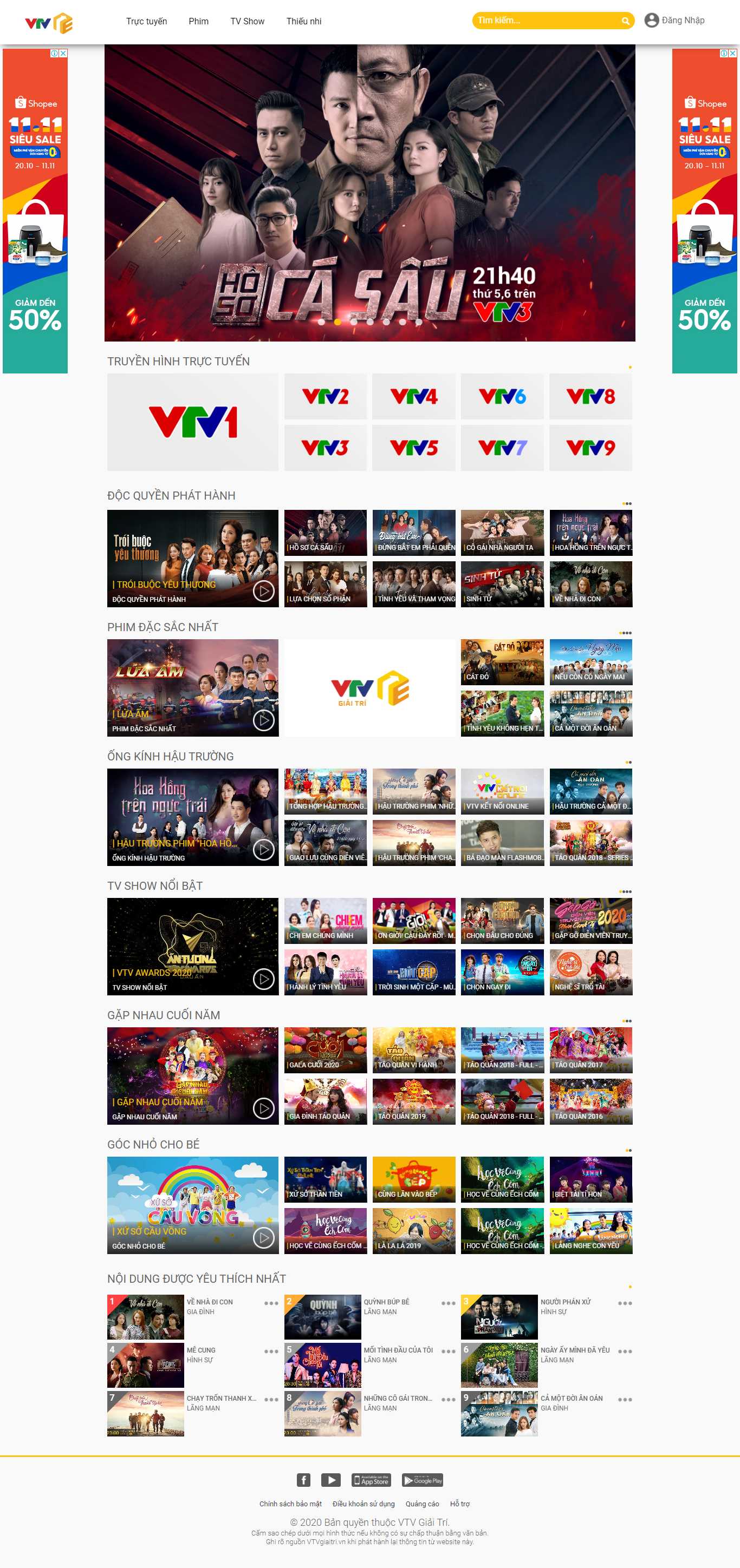Thiết kế Website web vtv - wwwvtvgiaitrivn