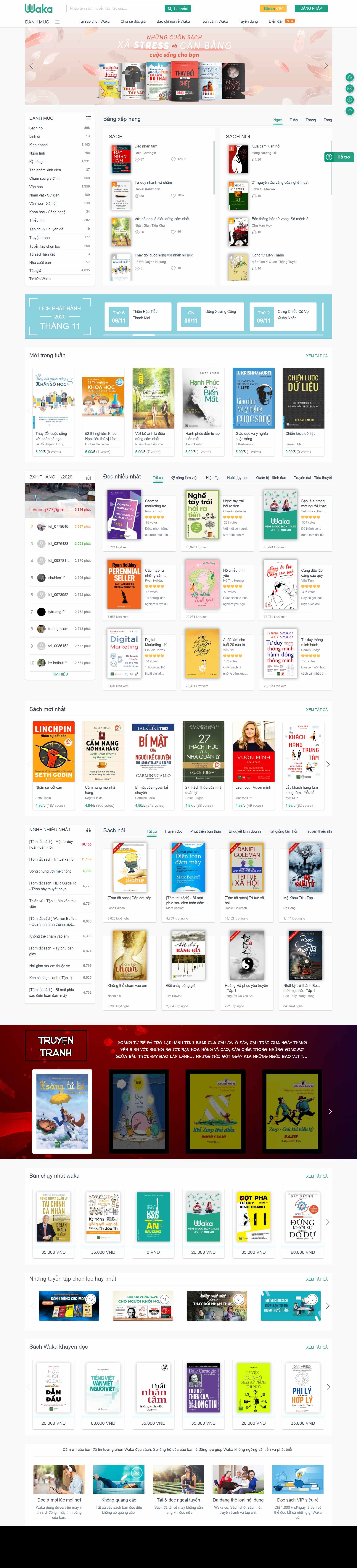 Thiết kế Website web đọc sách online - wakavn