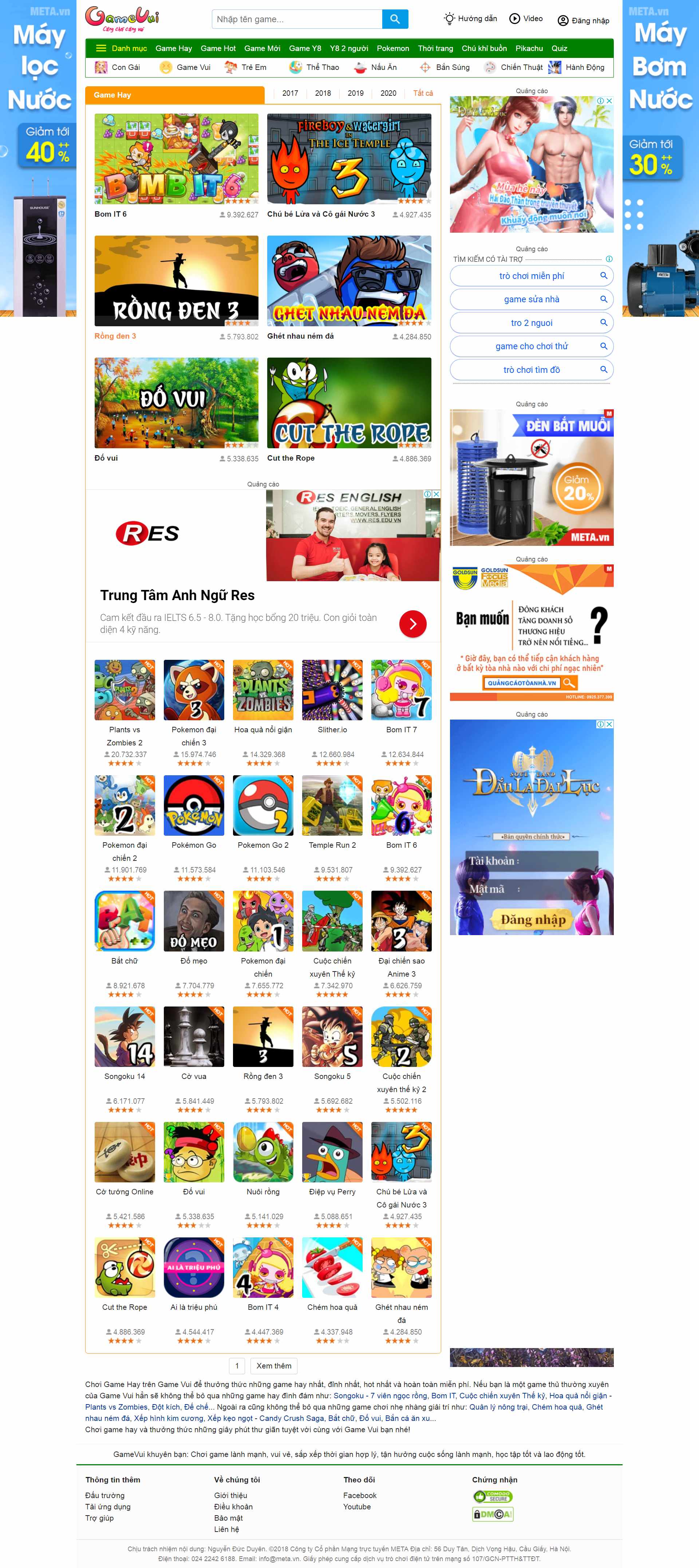 Thiết kế Website web chơi game online - gamevuivn