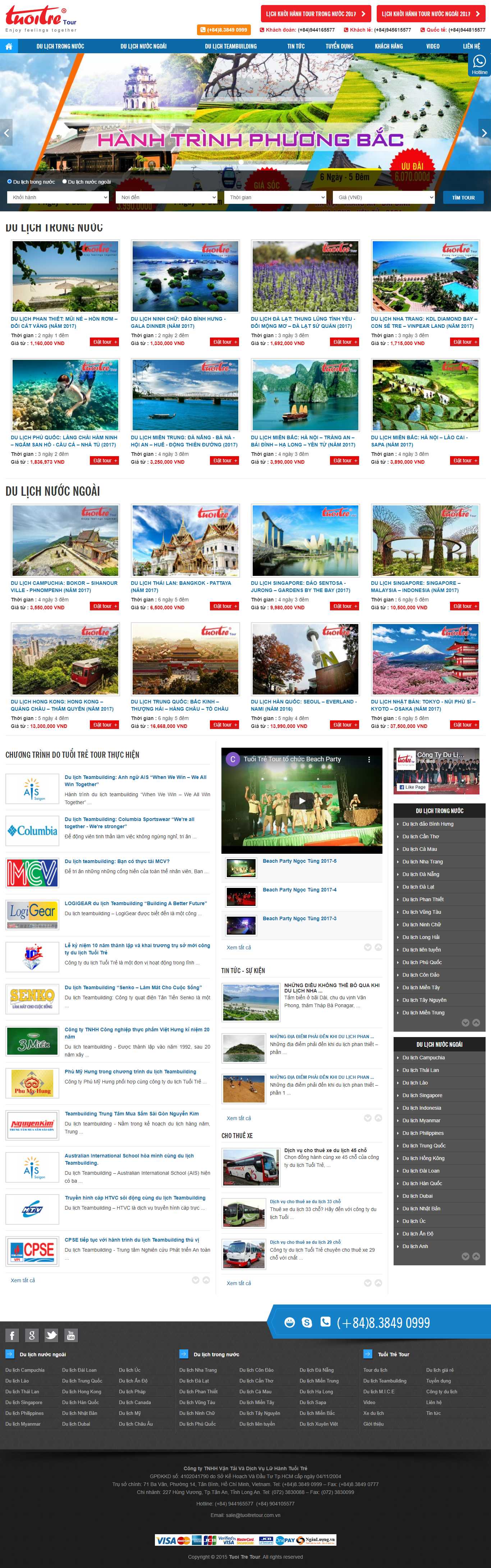 Thiết kế Website web tuổi trẻ - tuoitretourcom