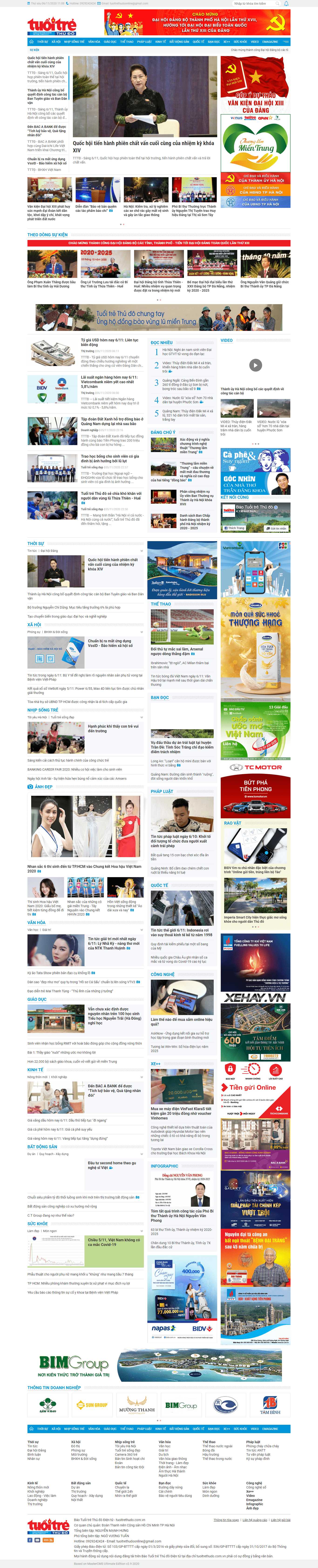 Thiết kế Website web tuổi trẻ - tuoitrethudocomvn