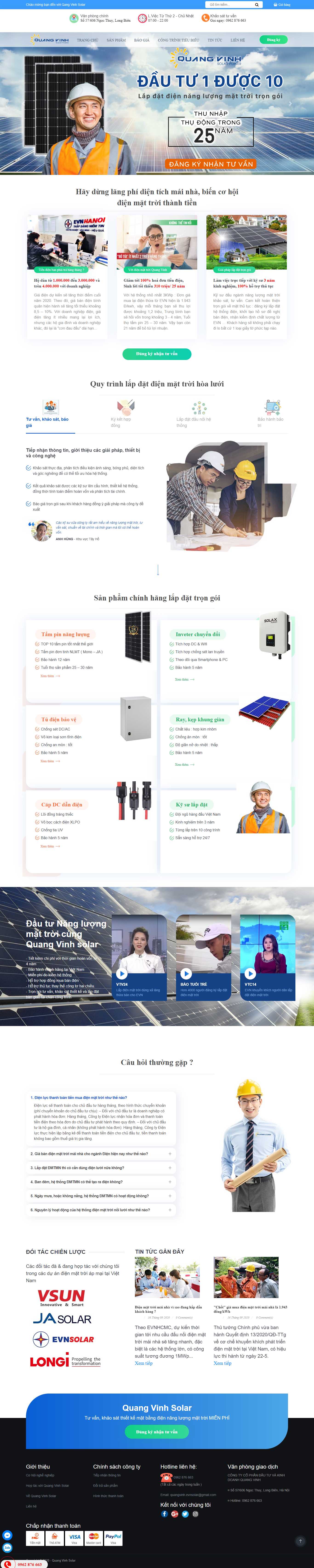 Thiết kế Website web điện mặt trời - quangvinh-evncom