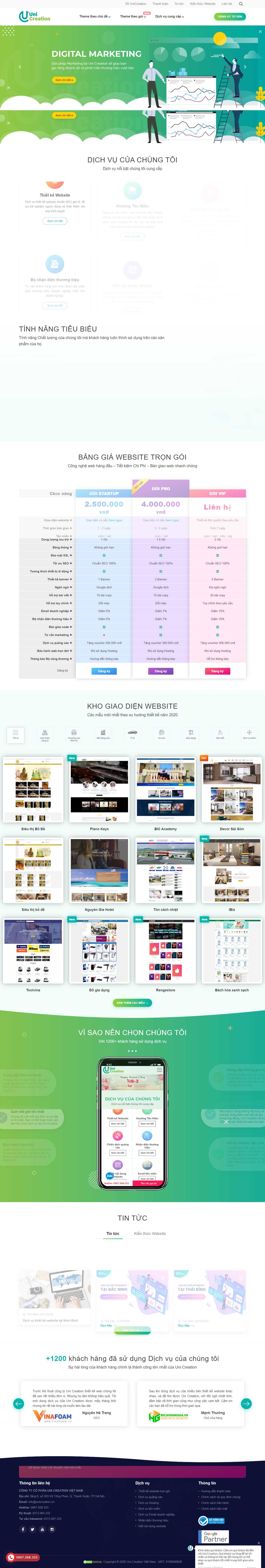 Thiết kế Website web đào tạo - univnvn