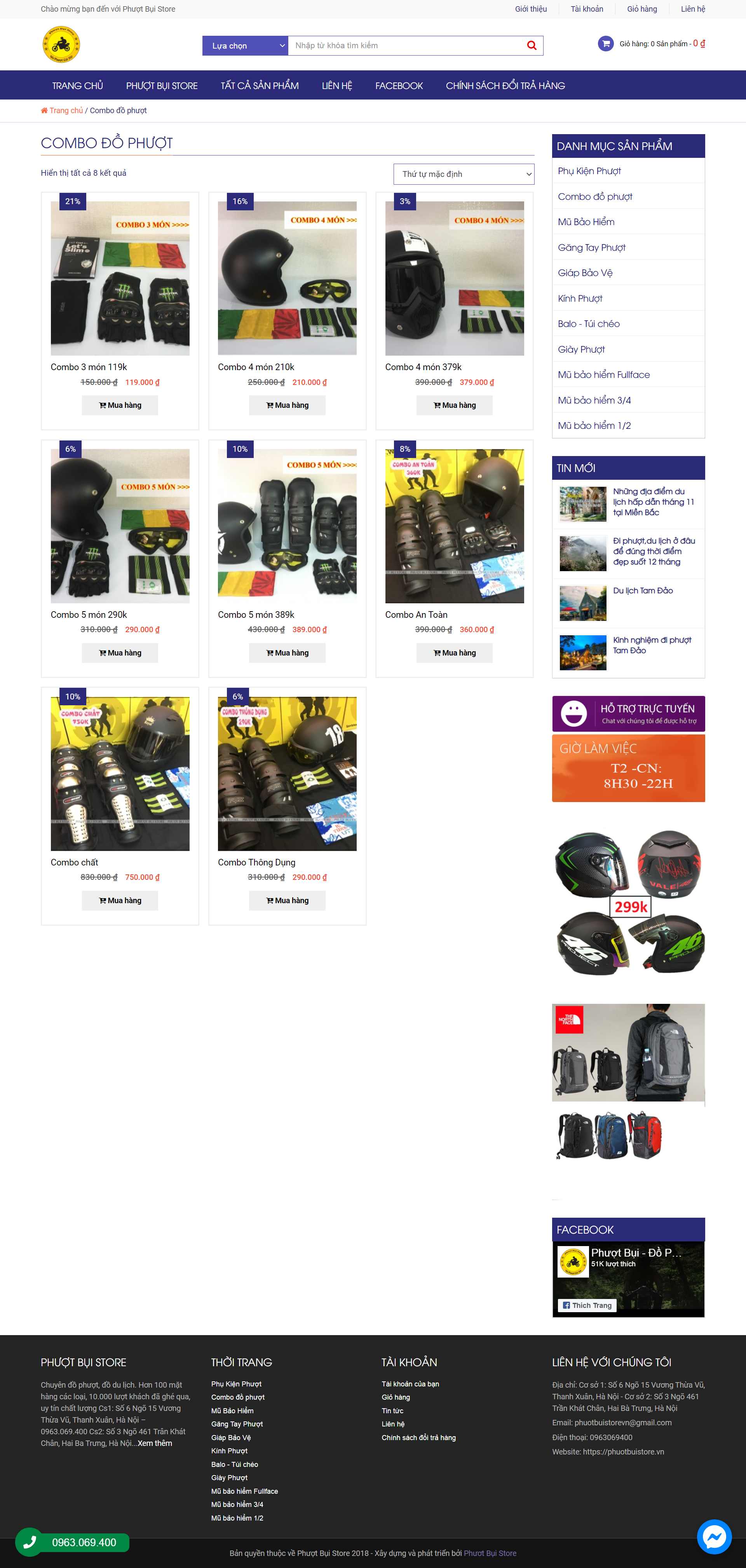 Thiết kế Website web bán đồ phượt - phuotbuistorevn