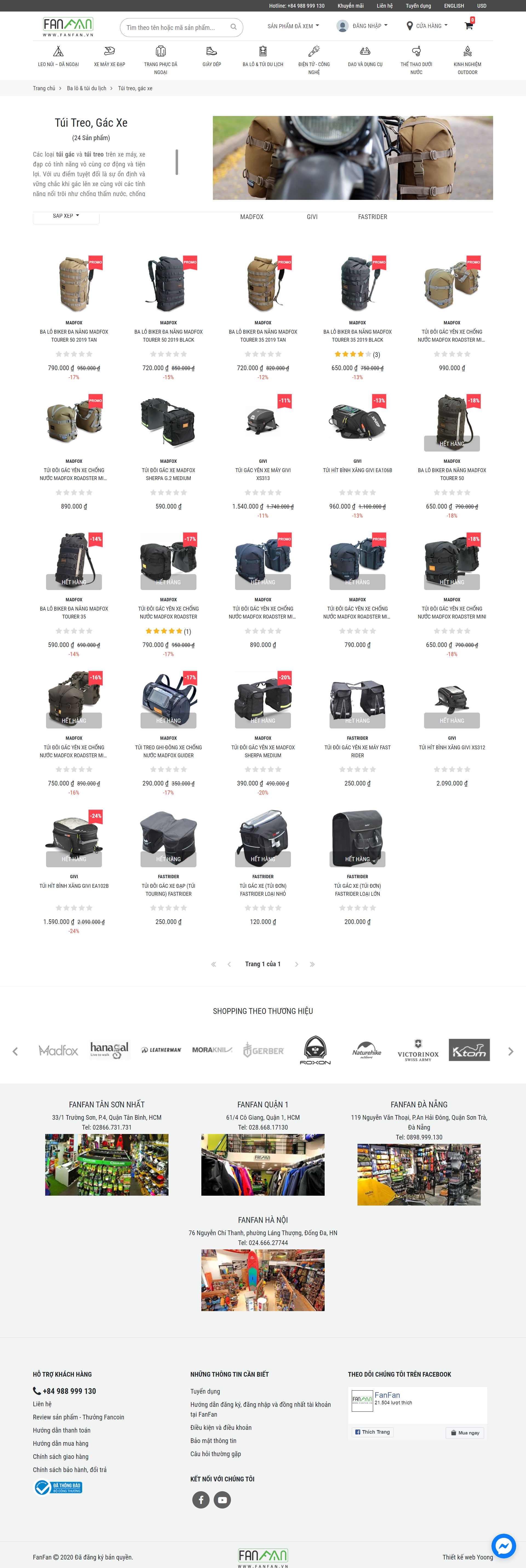 Thiết kế Website web bán đồ phượt - fanfanvn