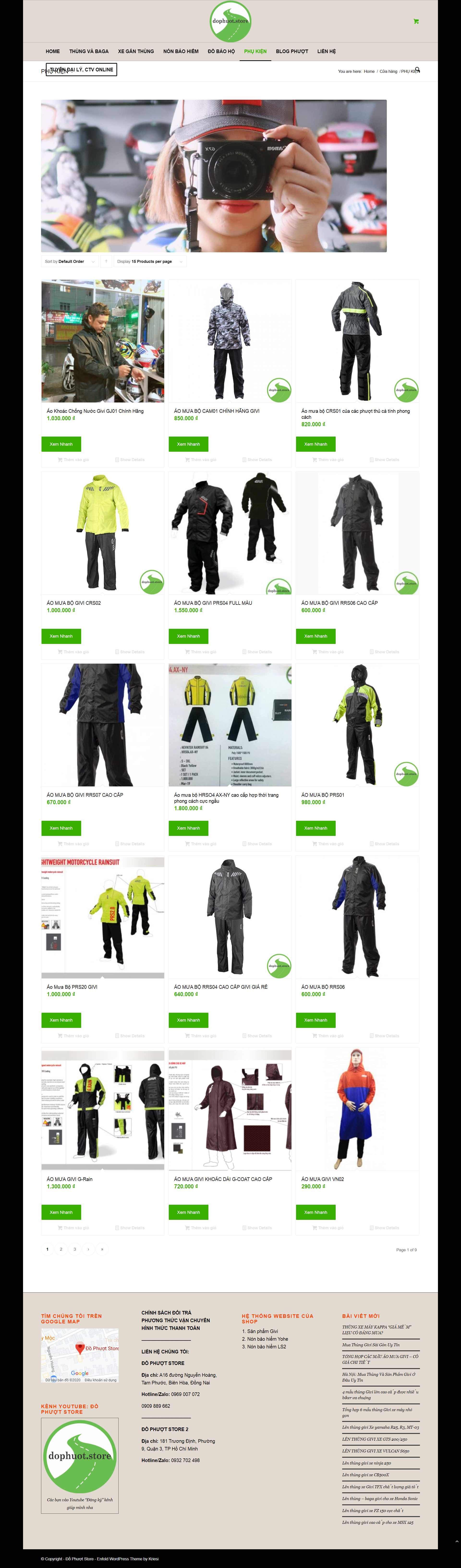 Thiết kế Website web bán đồ phượt - dophuotstore