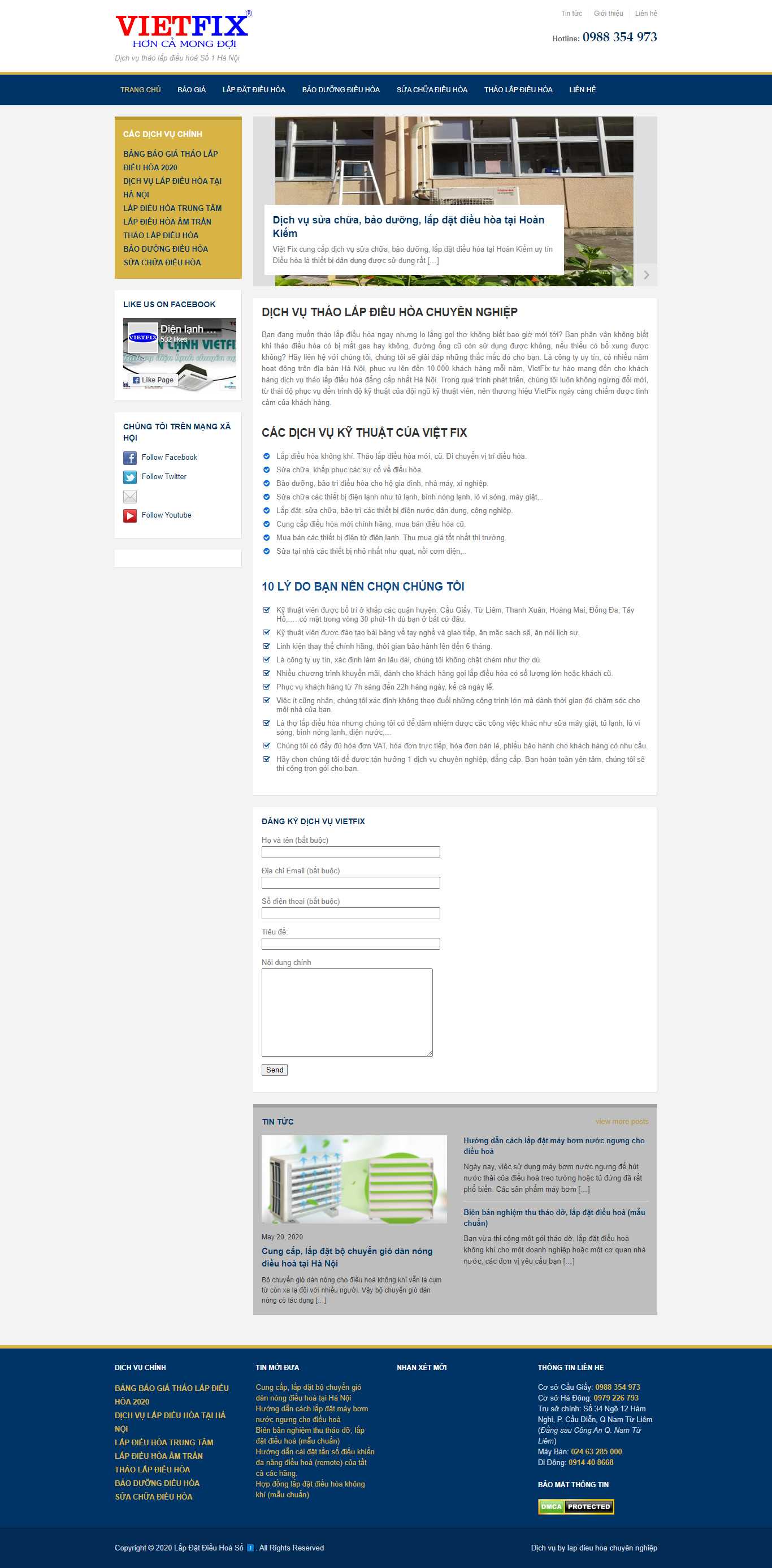 Thiết kế Website web lặp đặt điều hòa - lapdatdieuhoaorg