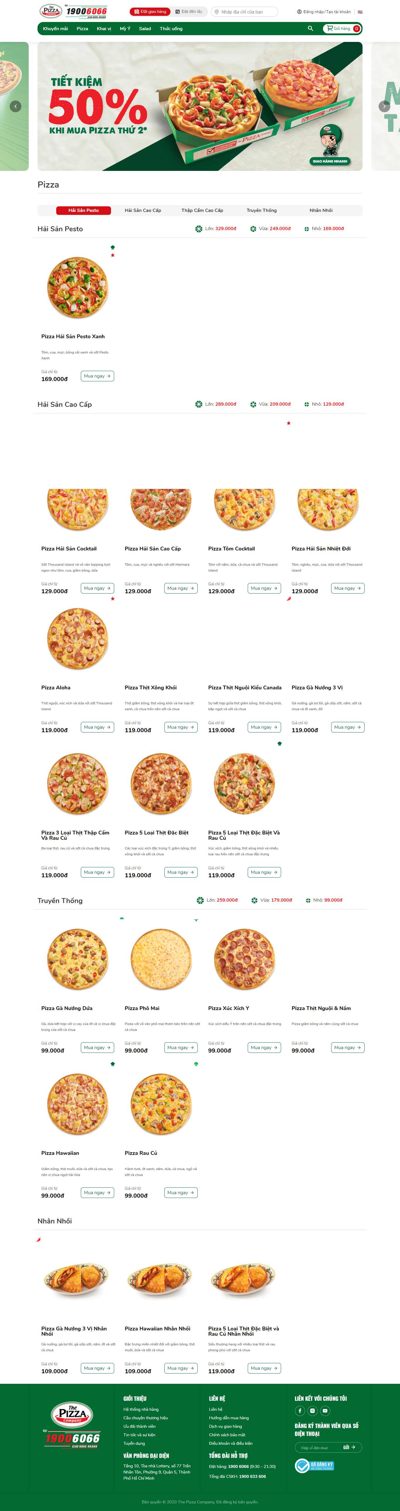 Thiết kế Website web bánh pizza - thepizzacompanyvn