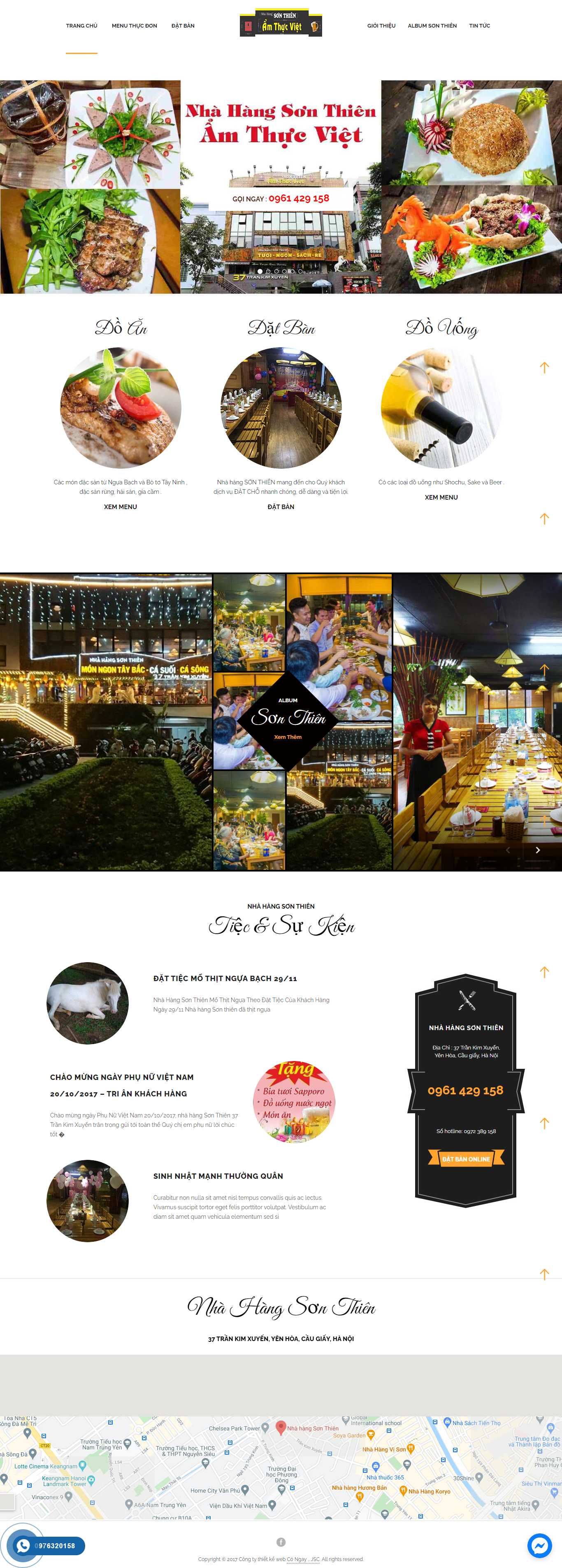 Thiết kế Website web ẩm thực - nhahangsonthiencom