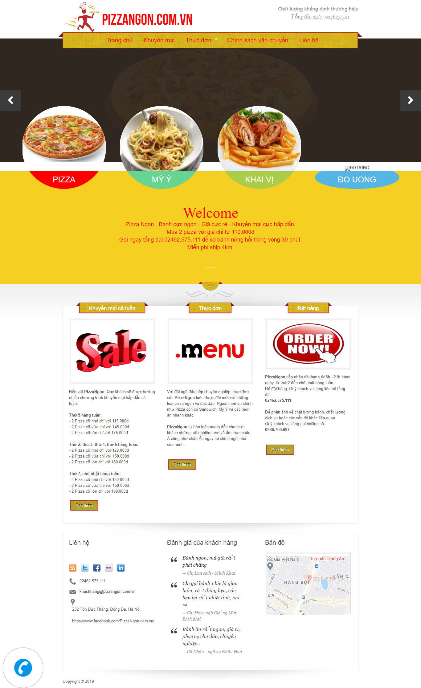 Thiết kế Website web bánh pizza - pizzangoncomvn