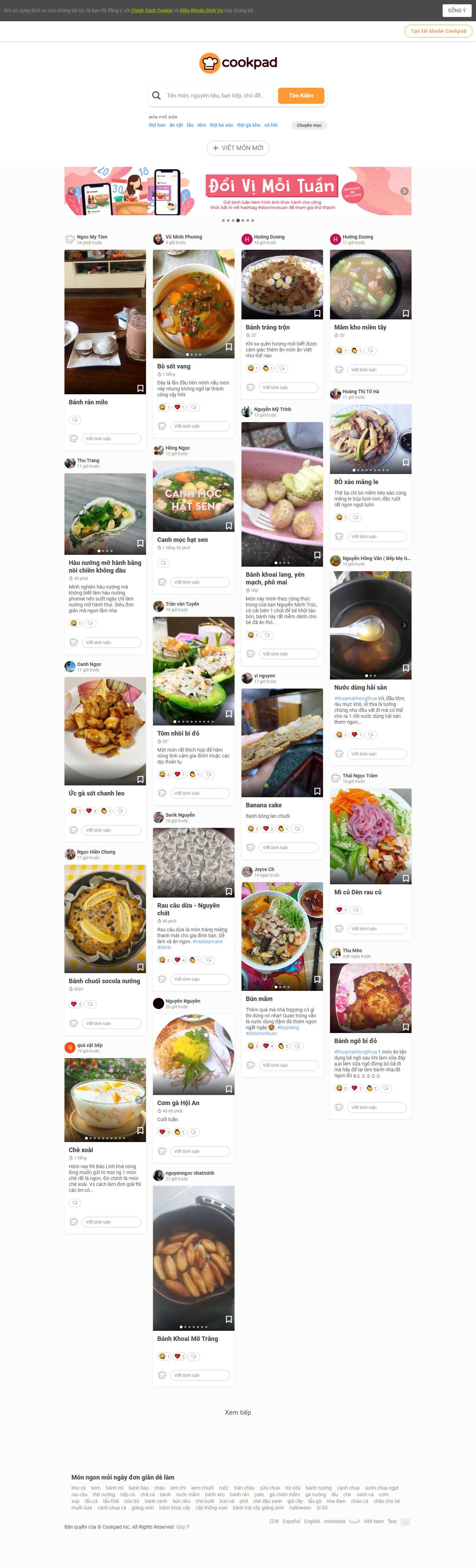 Thiết kế Website web ẩm thực - cookpadcom