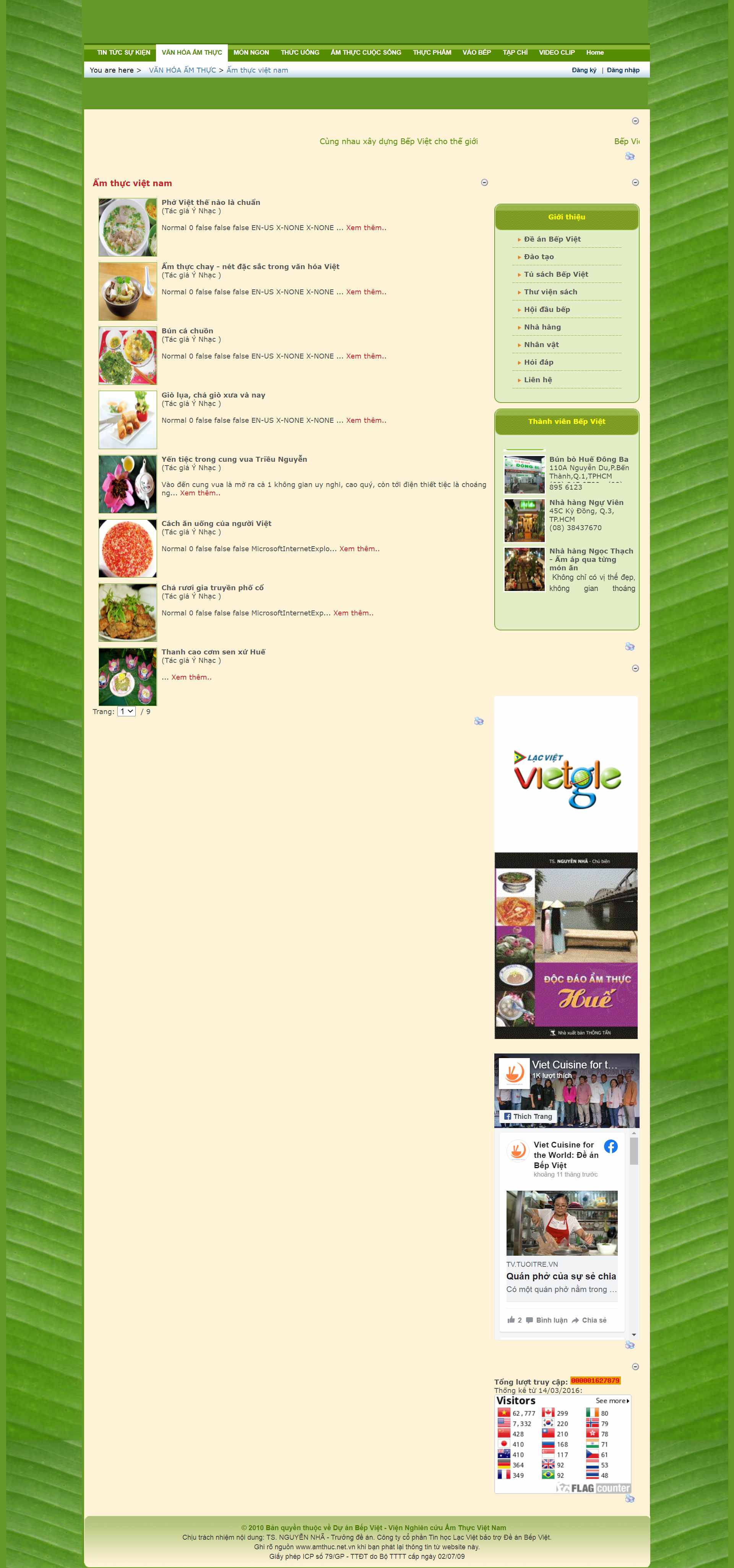 Thiết kế Website web ẩm thực - wwwamthucnetvn