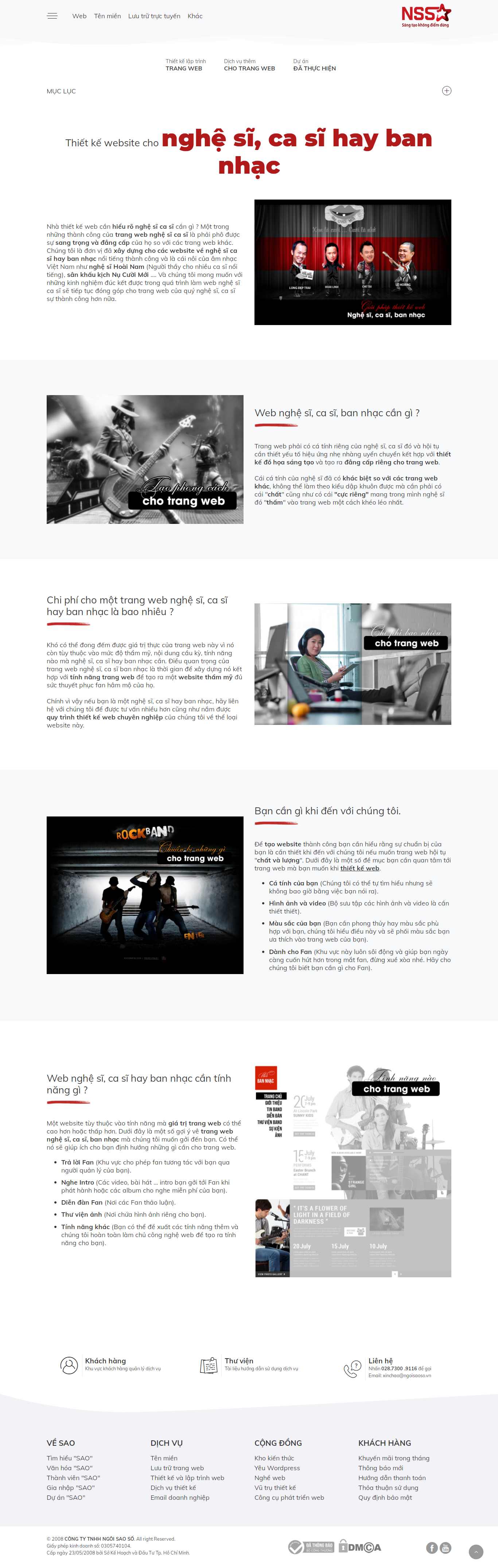 Thiết kế Website web ca sĩ - wwwngoisaosovn