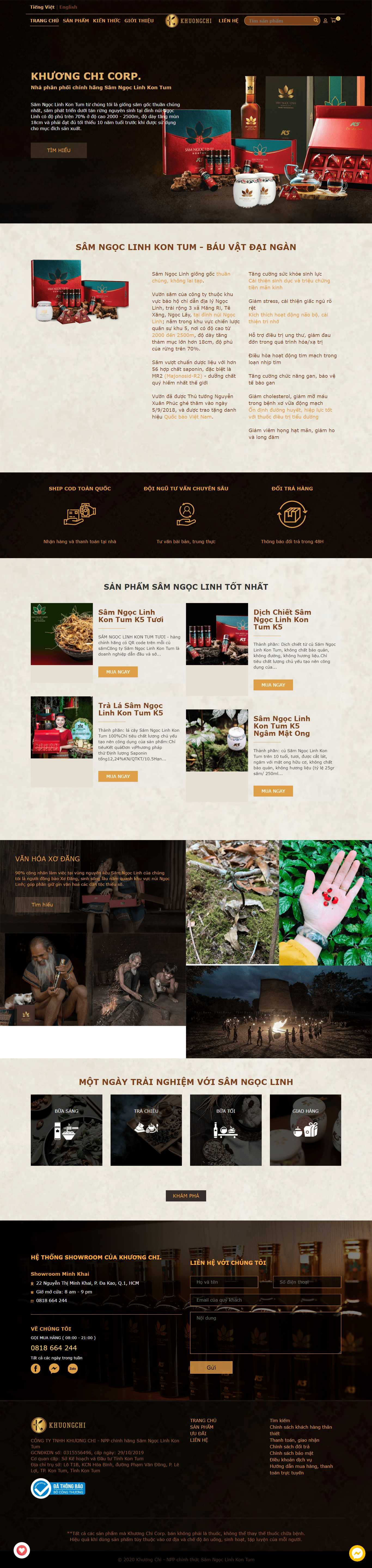 Thiết kế Website web bán nhân sâm - khuongchicom
