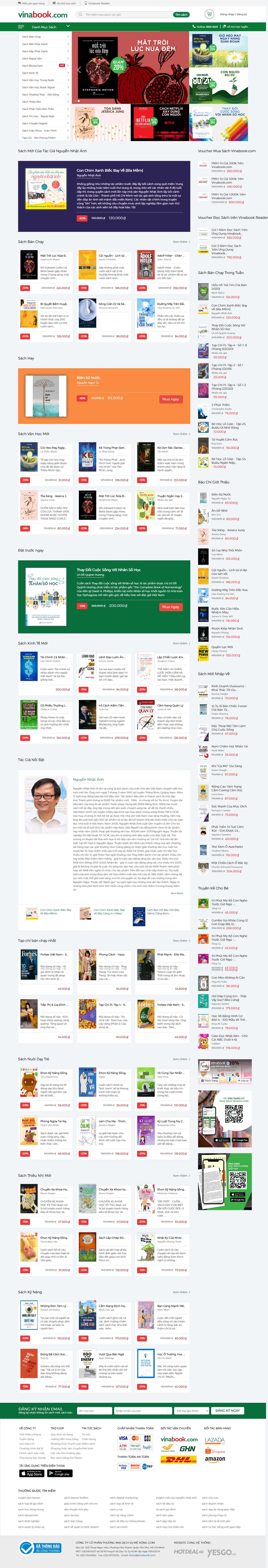 Thiết kế Website web bán sách - wwwvinabookcom
