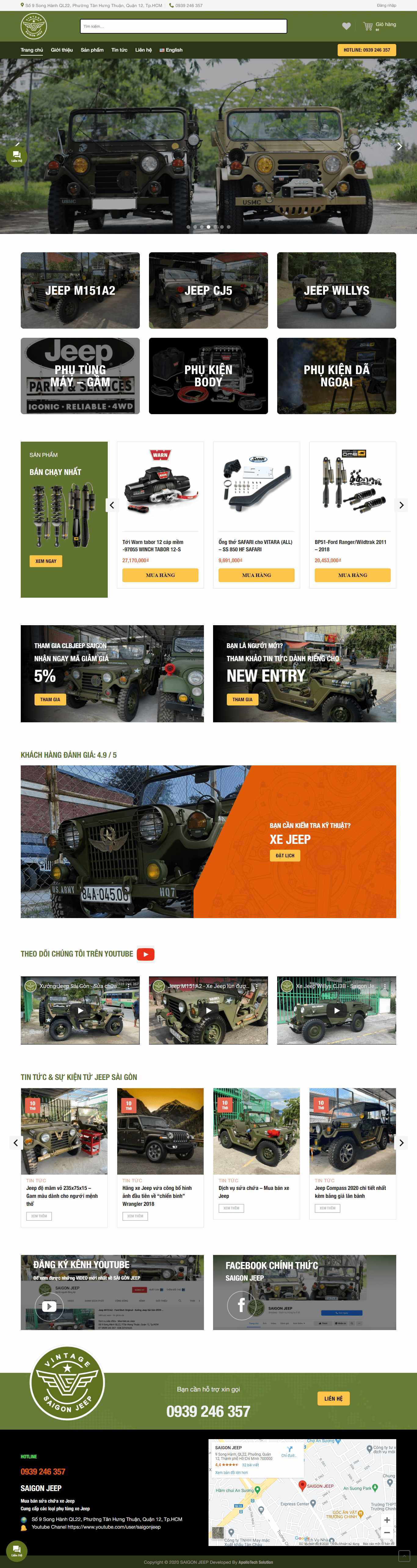 Thiết kế Website web bán xe hơi - saigonjeepcom