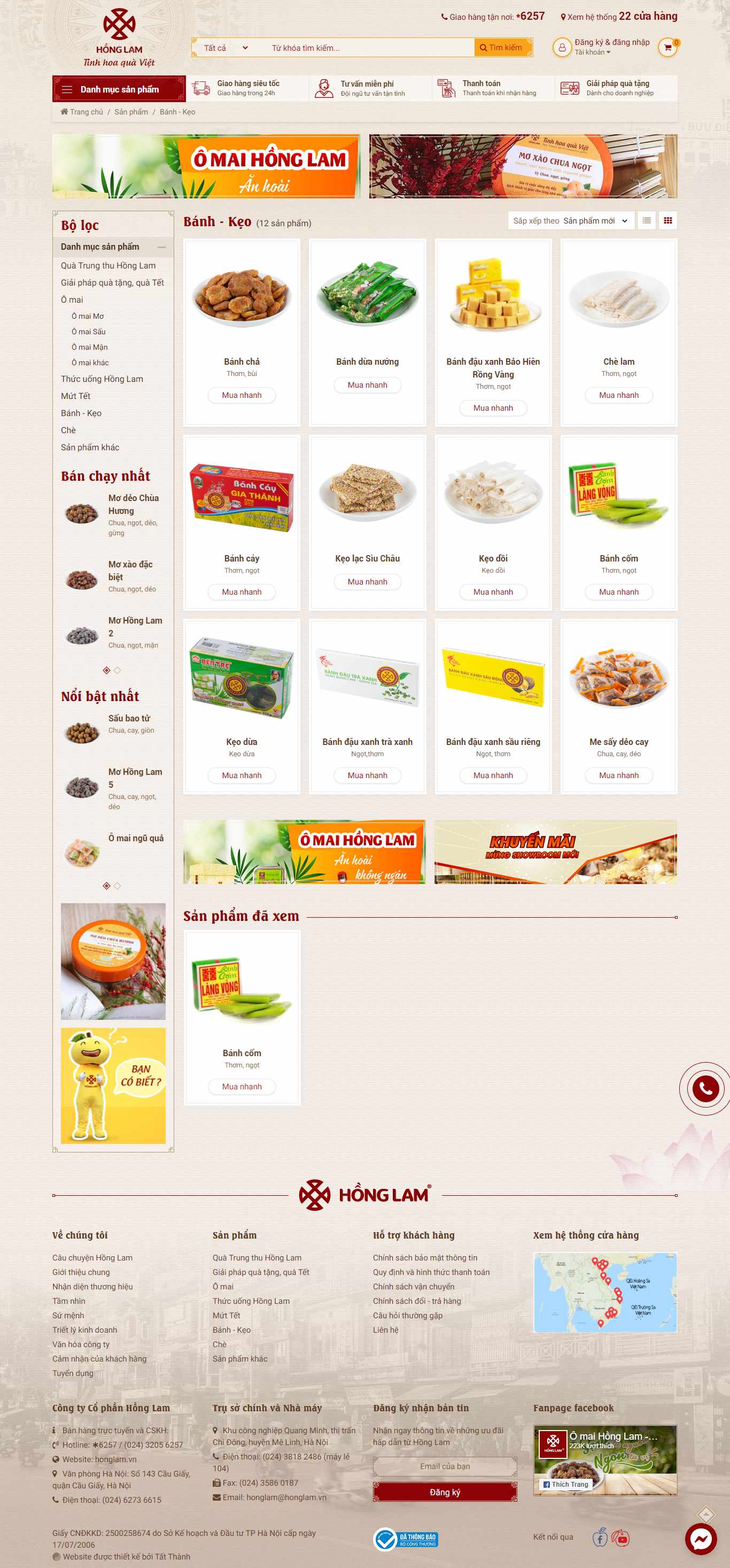 Thiết kế Website web bánh cốm - honglamvn