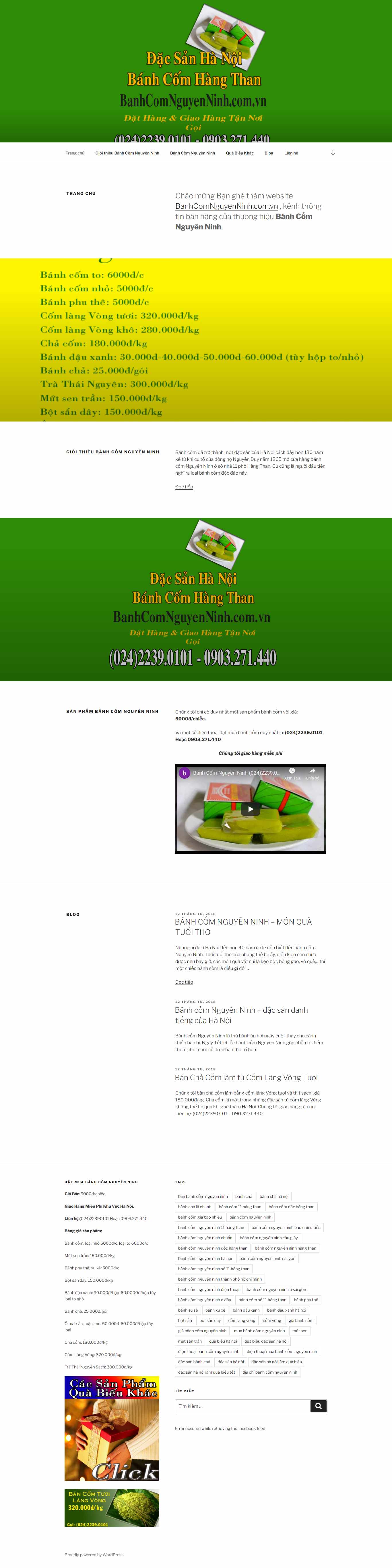 Thiết kế Website web bánh cốm - banhcomnguyenninhcomvn