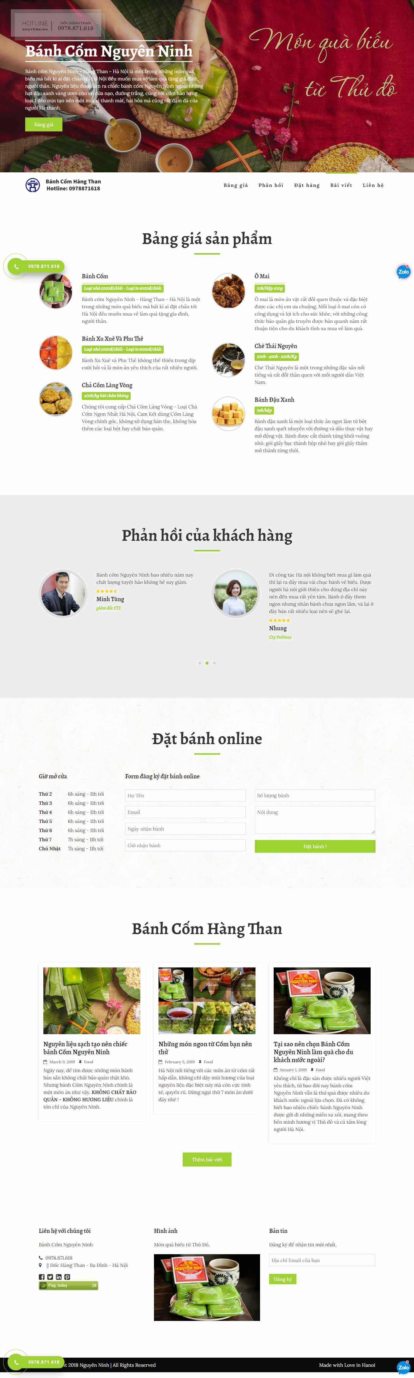 Thiết kế Website web bánh cốm - nguyenninh11hangthancom
