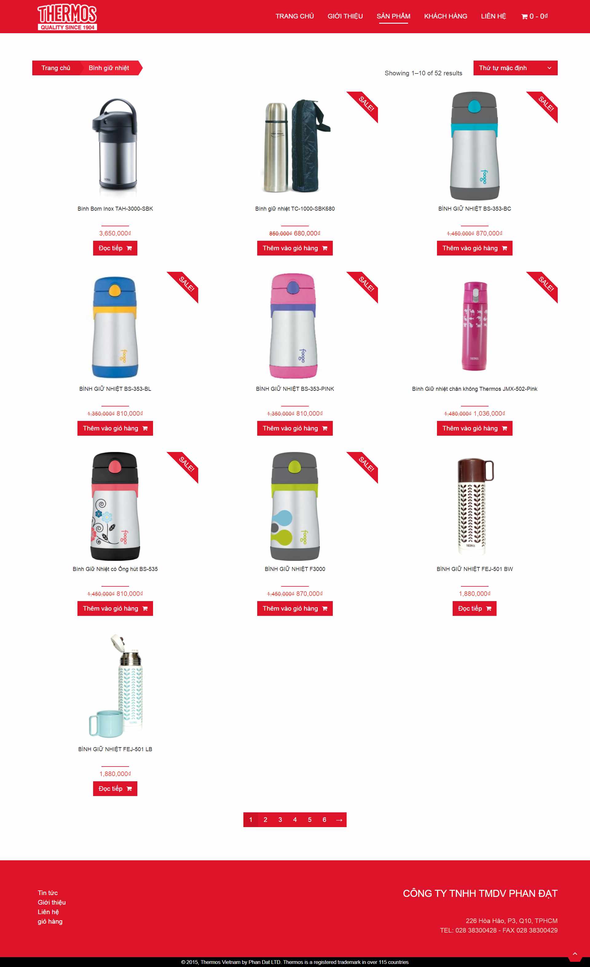 Thiết kế Website web bình giữ nhiệt - wwwthermoscomvn