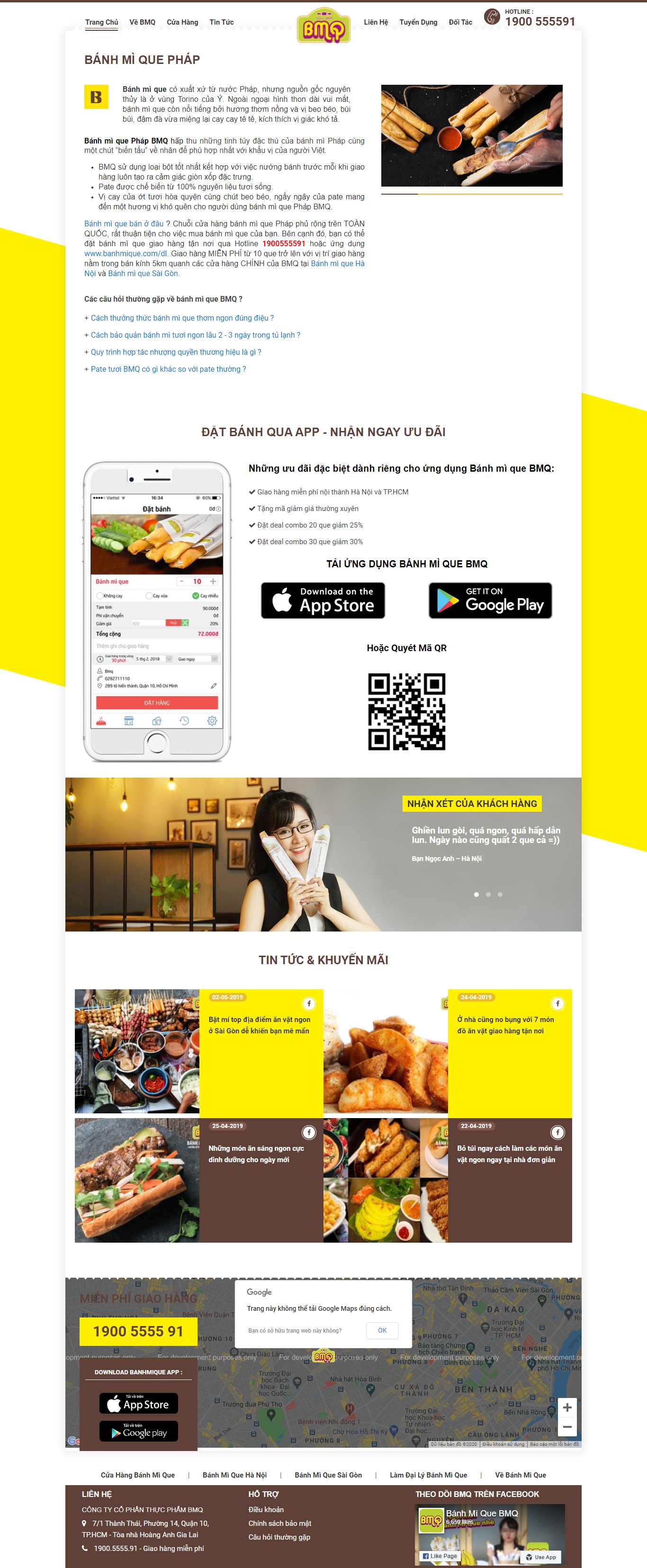 Thiết kế Website web bánh mì que - banhmiquecom