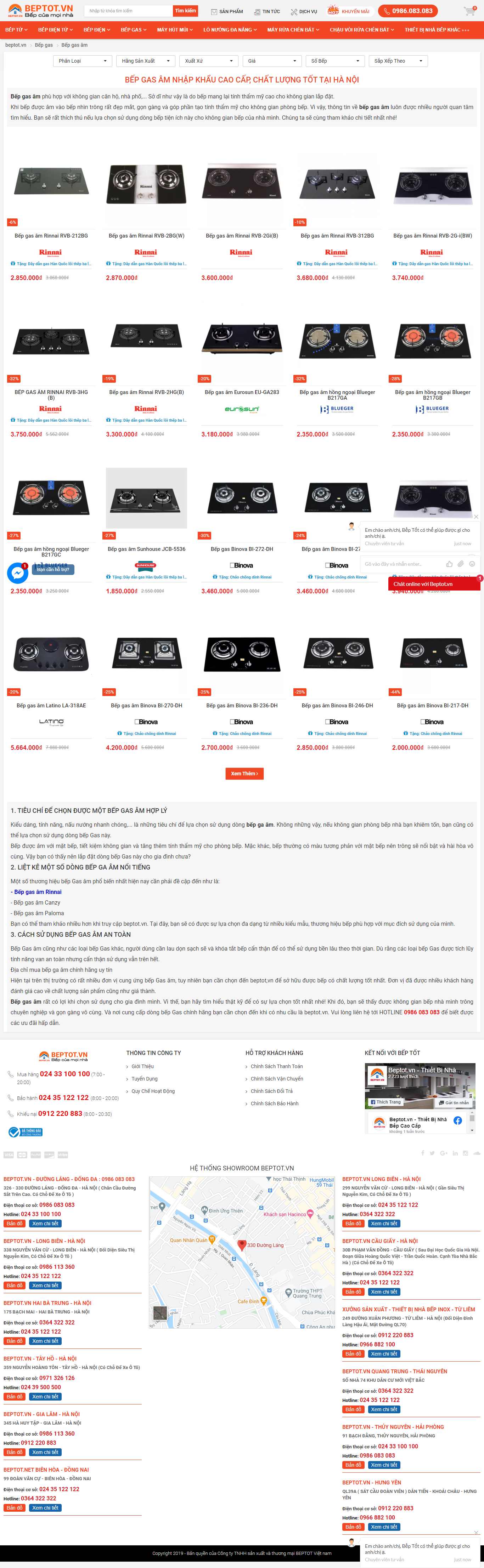 Thiết kế Website web bếp gas - beptotvn