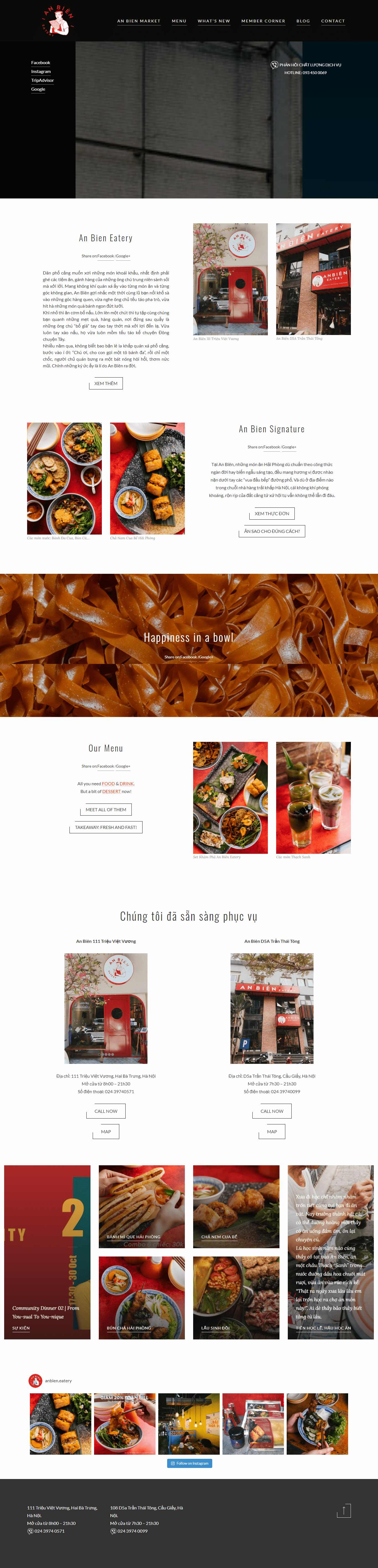 Thiết kế Website web bánh mì que - anbieneaterycom