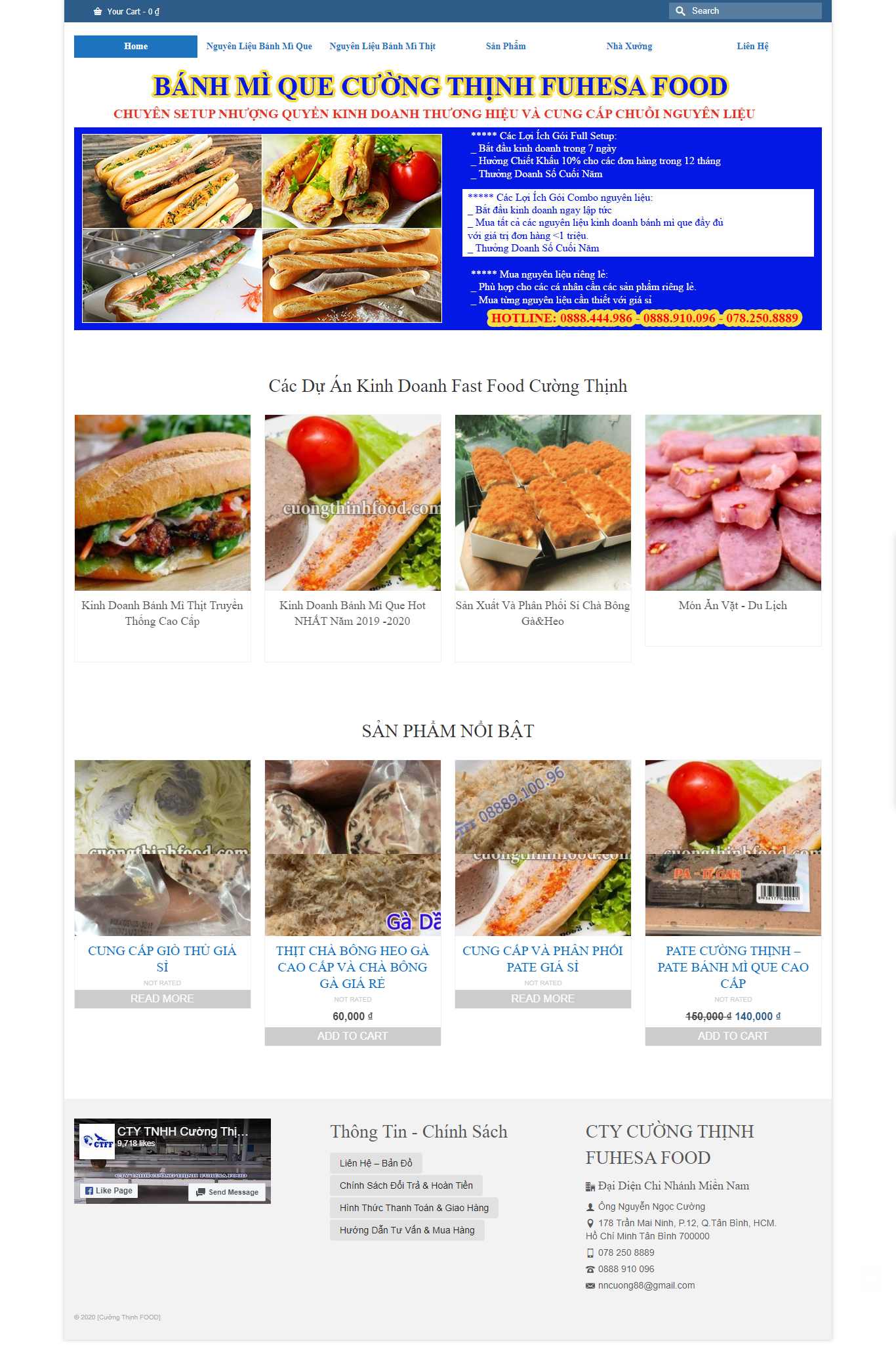 Thiết kế Website web bánh mì que - cuongthinhfoodcom