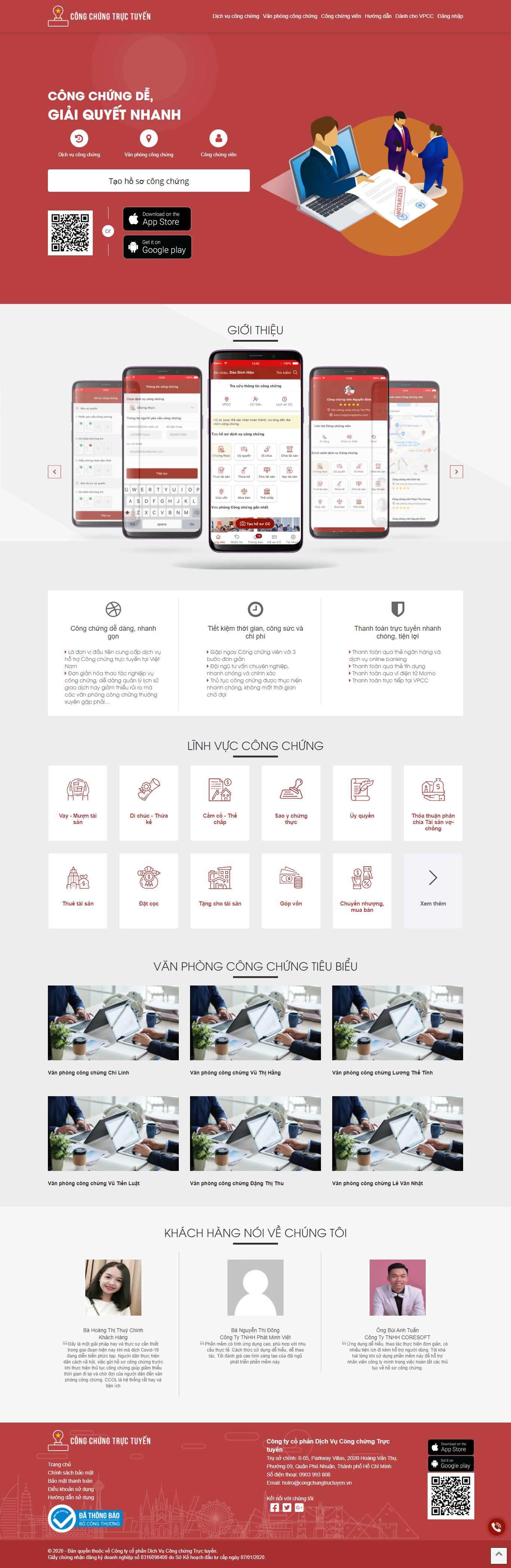 Thiết kế Website web công chứng - congchungtructuyenvn