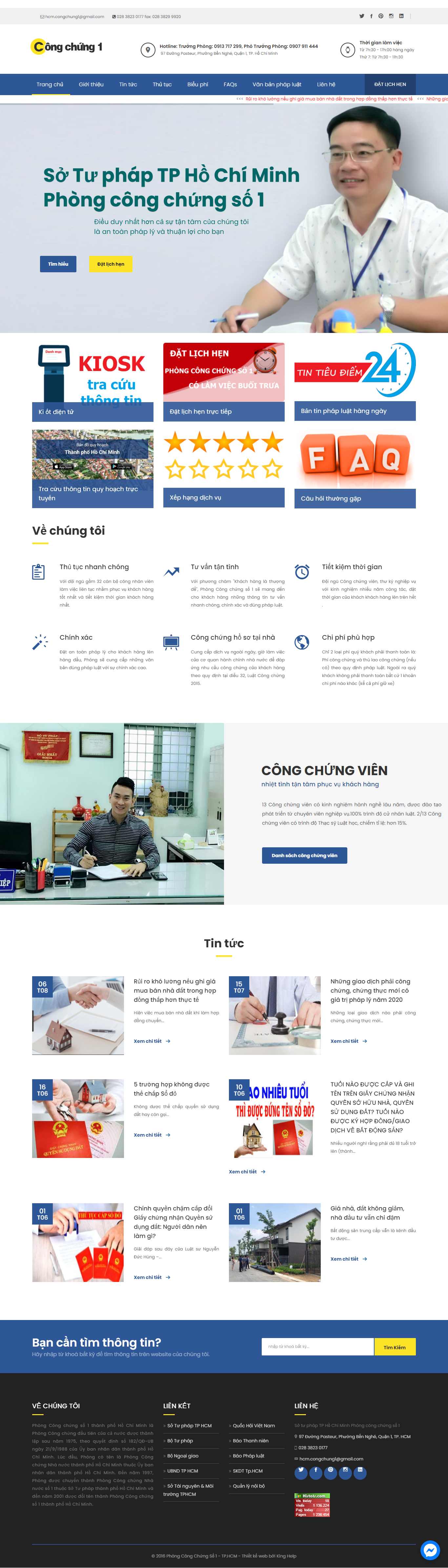 Thiết kế Website web công chứng - congchunggovvn