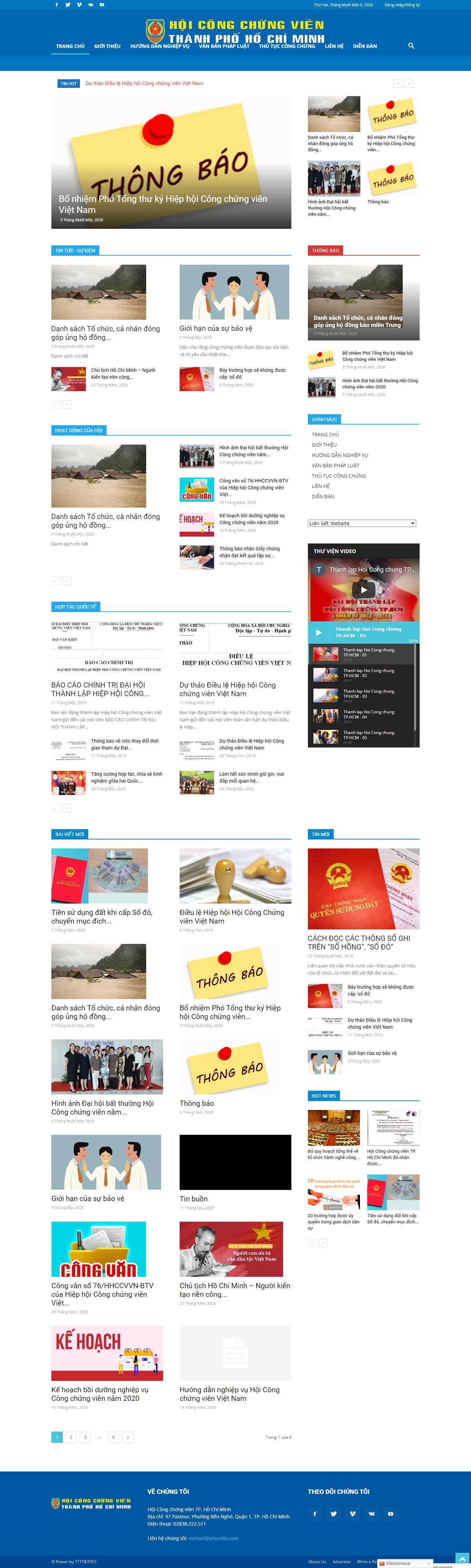 Thiết kế Website web công chứng - hoicongchunghcmorgvn