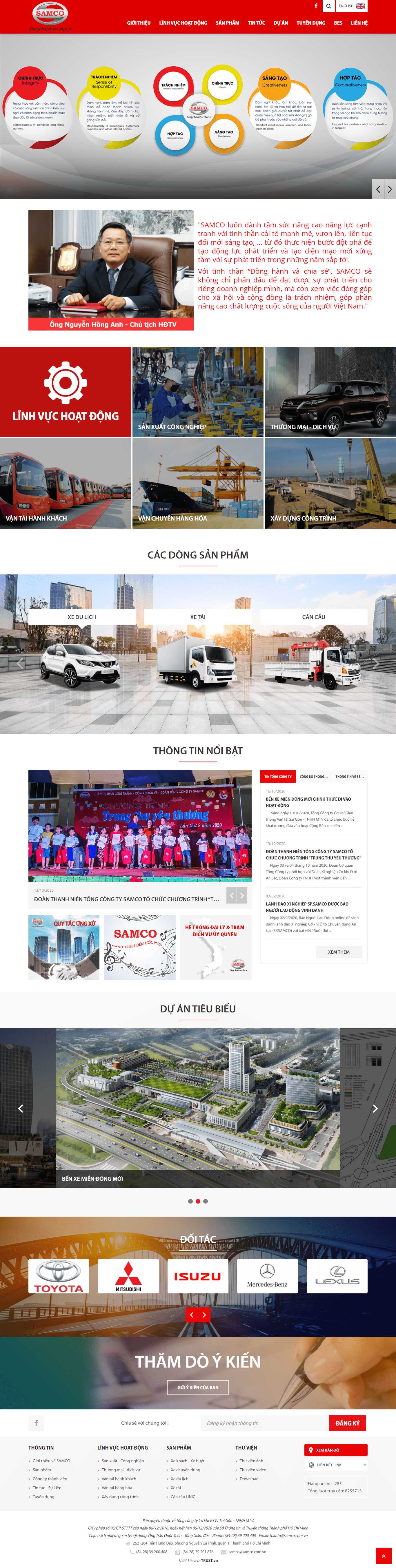 Thiết kế Website web công trình xây dựng - wwwsamcocomvn