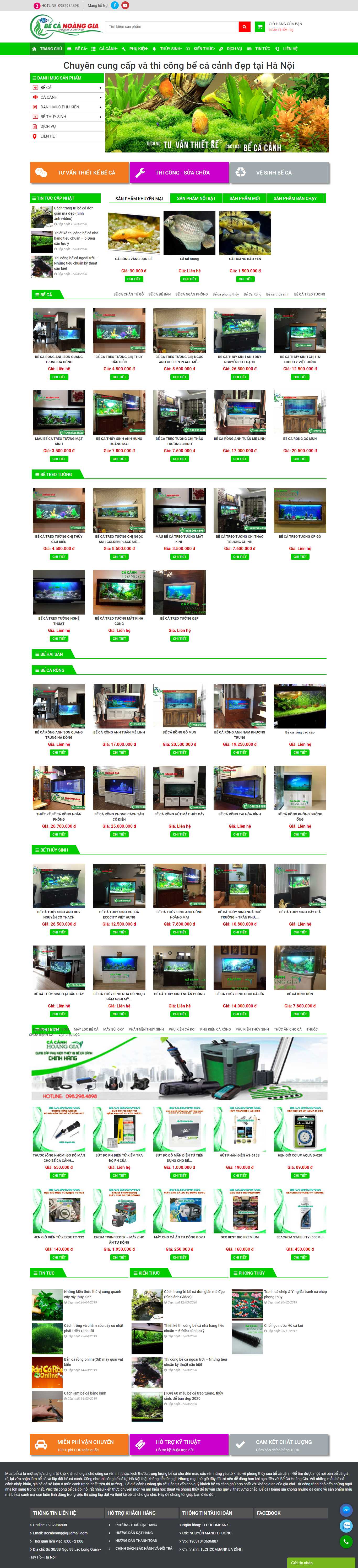 Thiết kế Website web cá cảnh - becahoanggiacom