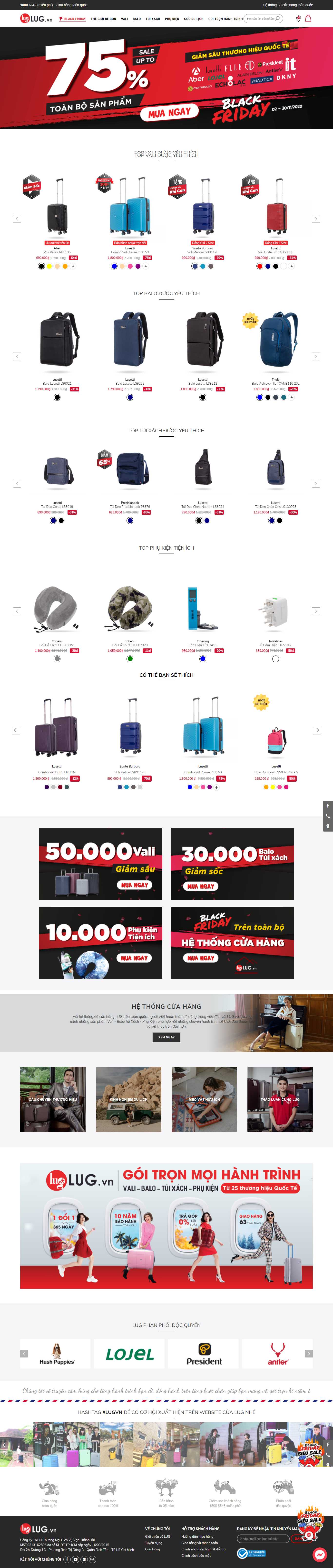Thiết kế Website web cửa hàng vali - lugvn