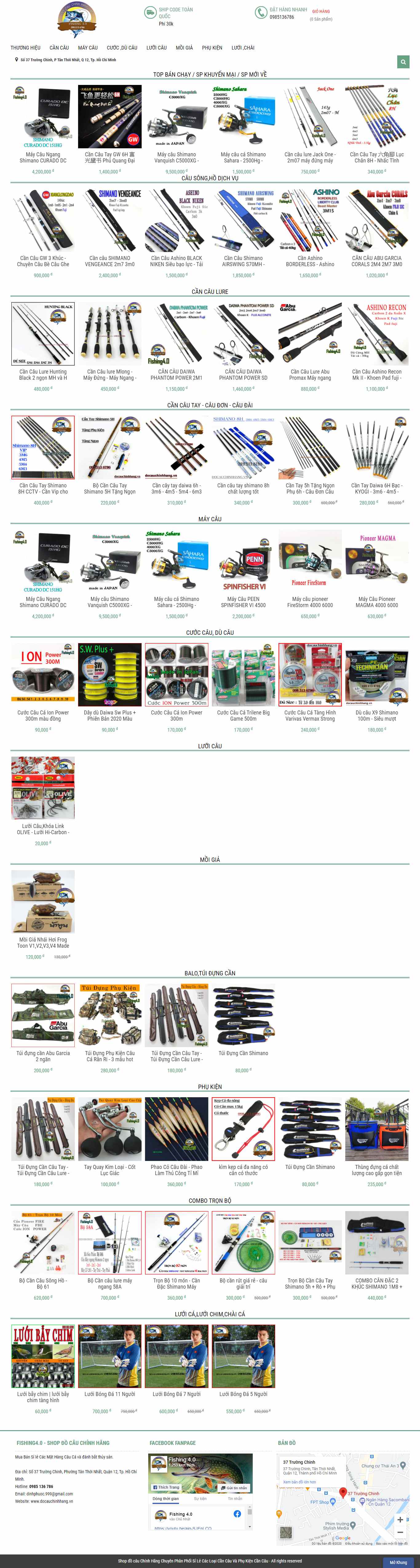 Thiết kế Website web cần câu cá - docauchinhhangvn