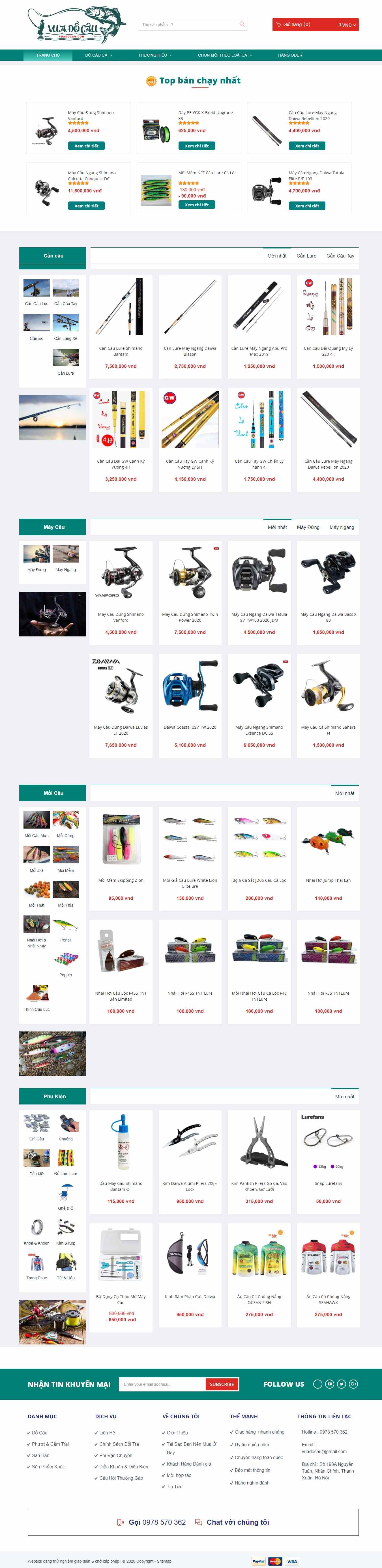 Thiết kế Website web cần câu cá - vuadocaucom