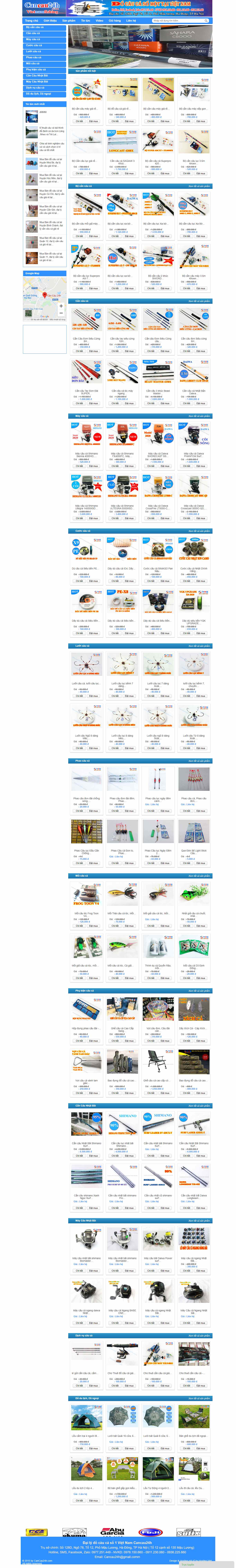 Thiết kế Website web cần câu cá - cancau24hcom