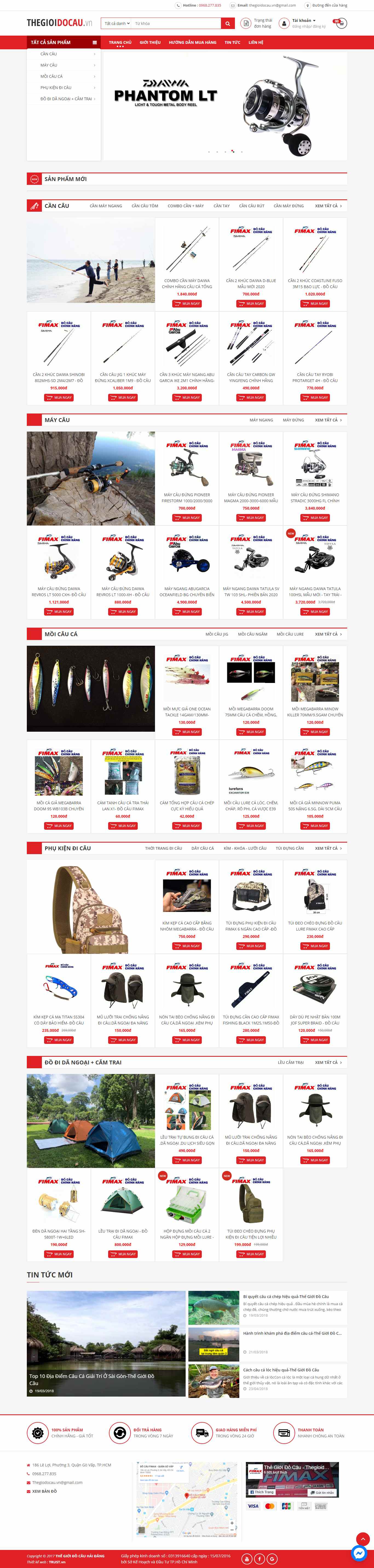 Thiết kế Website web cần câu cá - thegioidocauvn