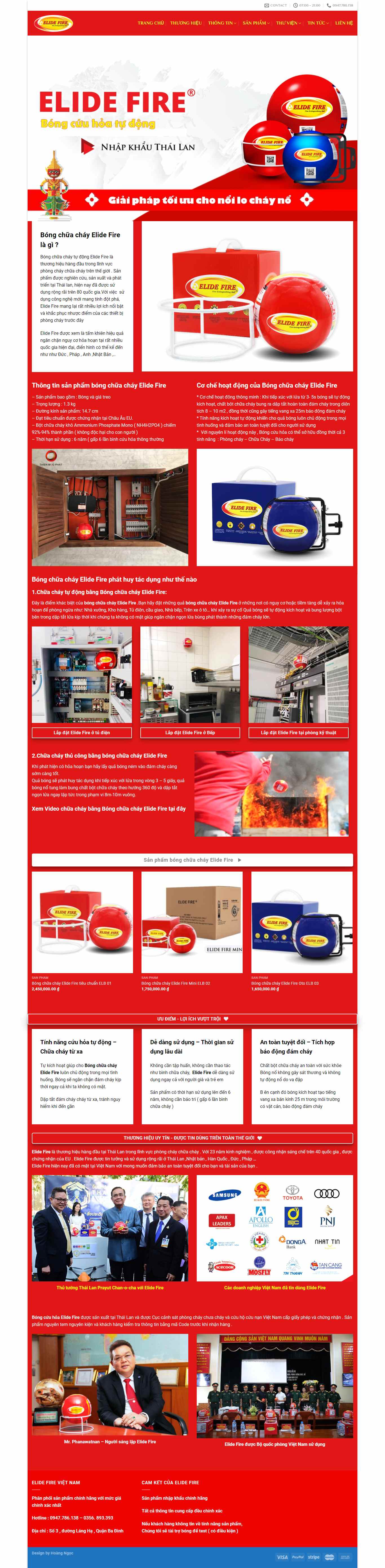 Thiết kế Website web chữa cháy - bongchuachayelidefirecom