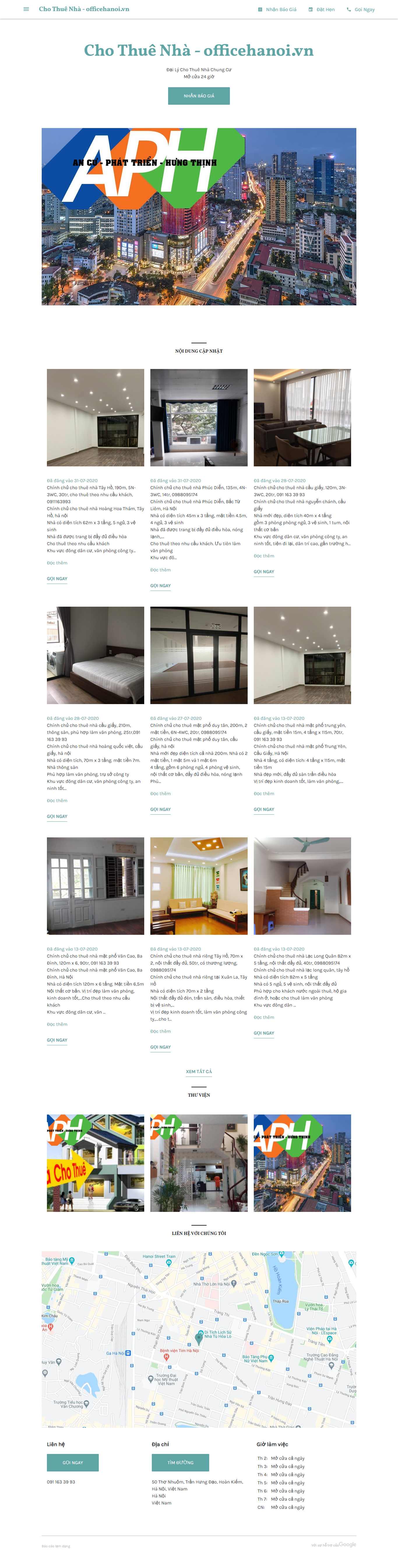 Thiết kế Website web cho thuê nhà - chothuenhataiquanhoankiembusinesssite